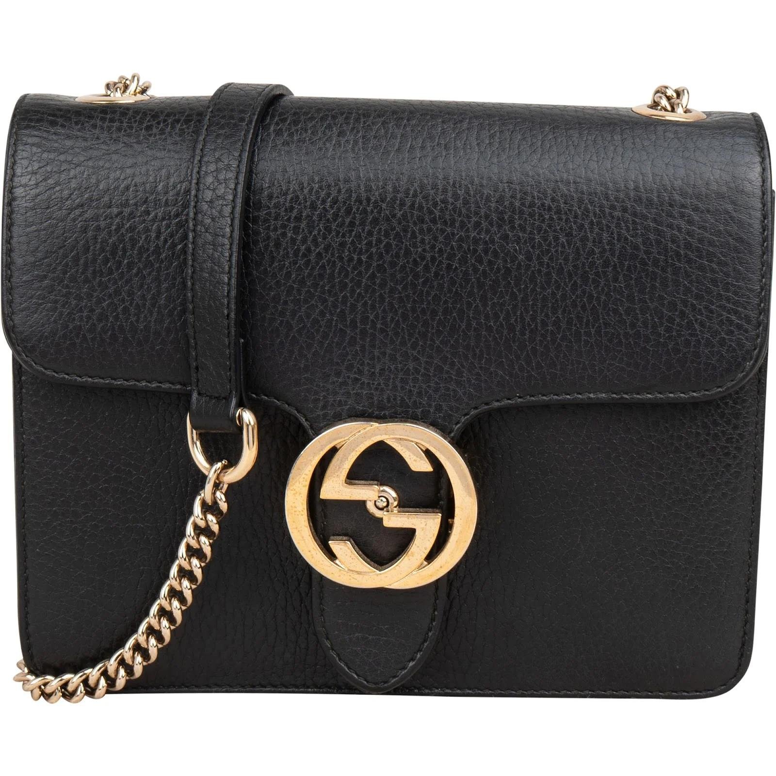 Interlocking leather crossbody bag