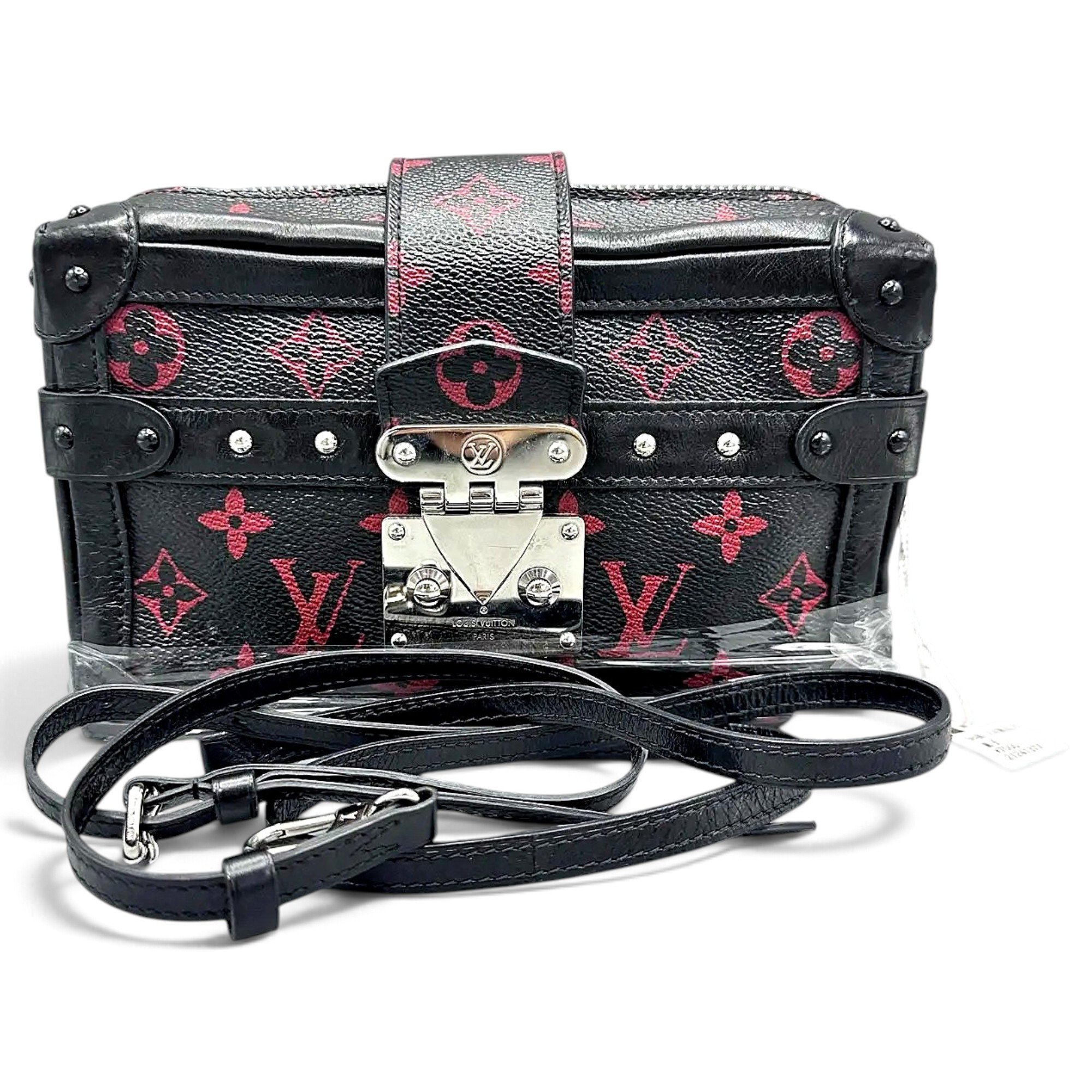 Petite Malle vinyl crossbody bag