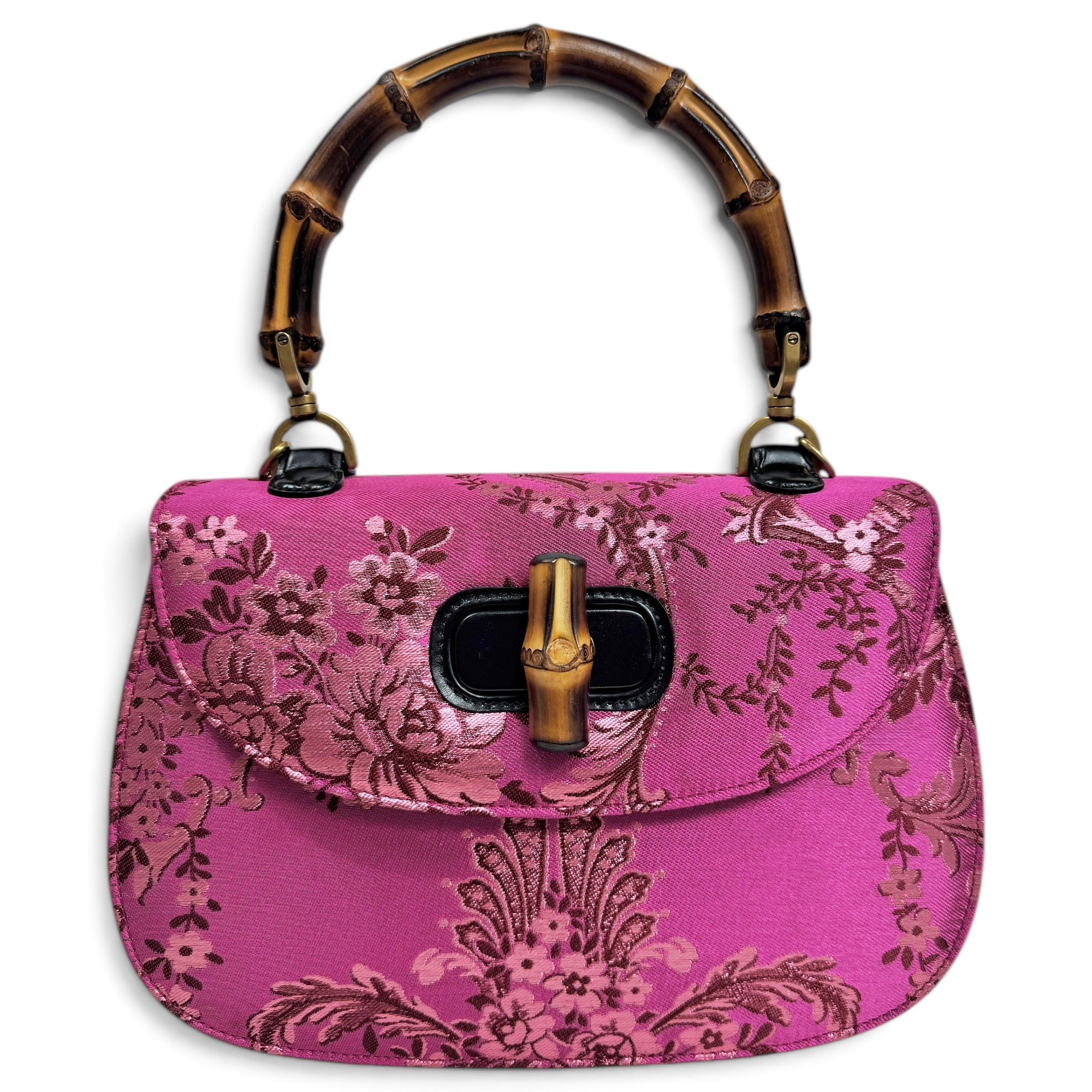 Convertible Bamboo Top Handle cloth handbag