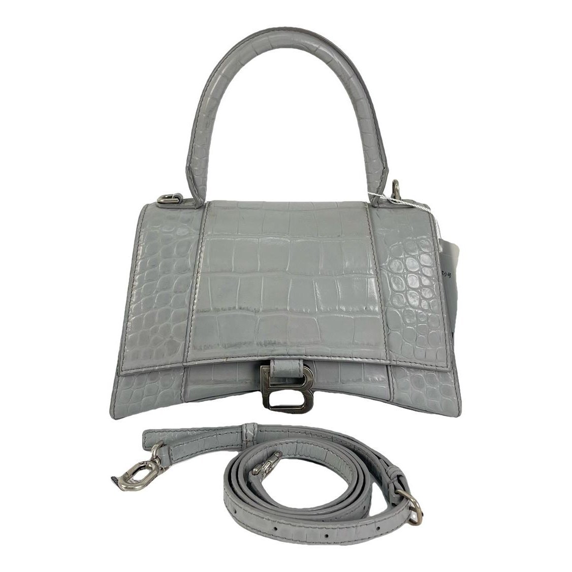 Hourglass leather handbag