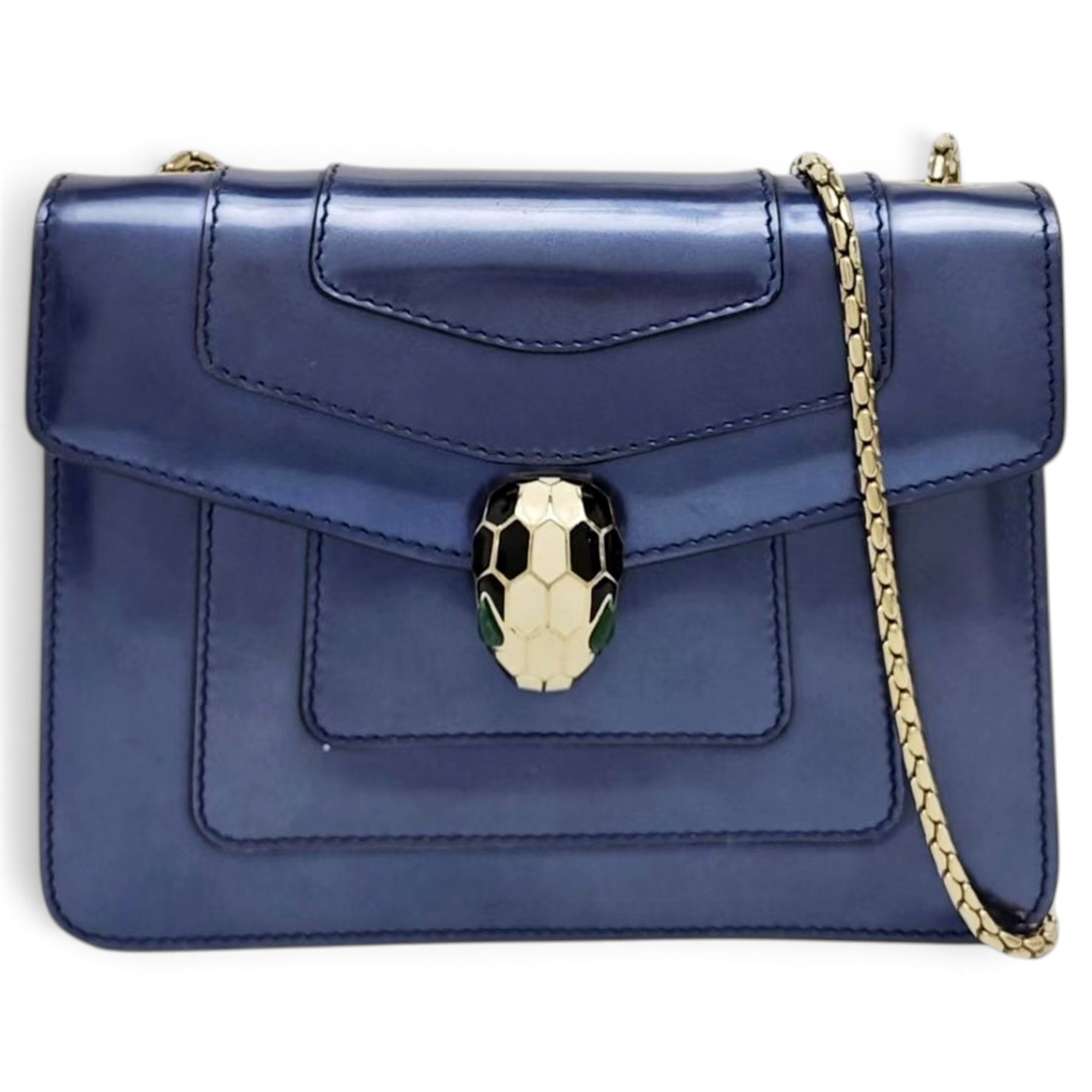 Serpenti patent leather handbag