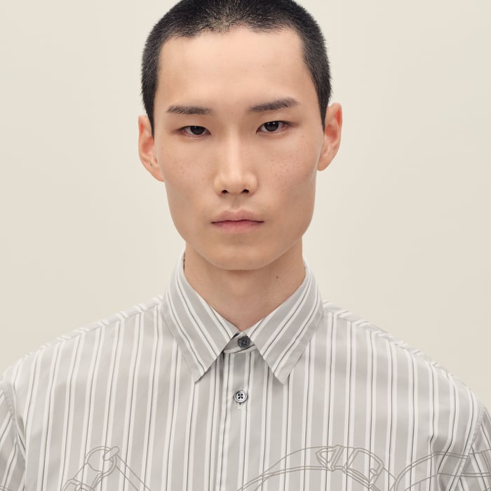 Gris "Eperon d'Or 3d Ray" Straight Cut Shirt