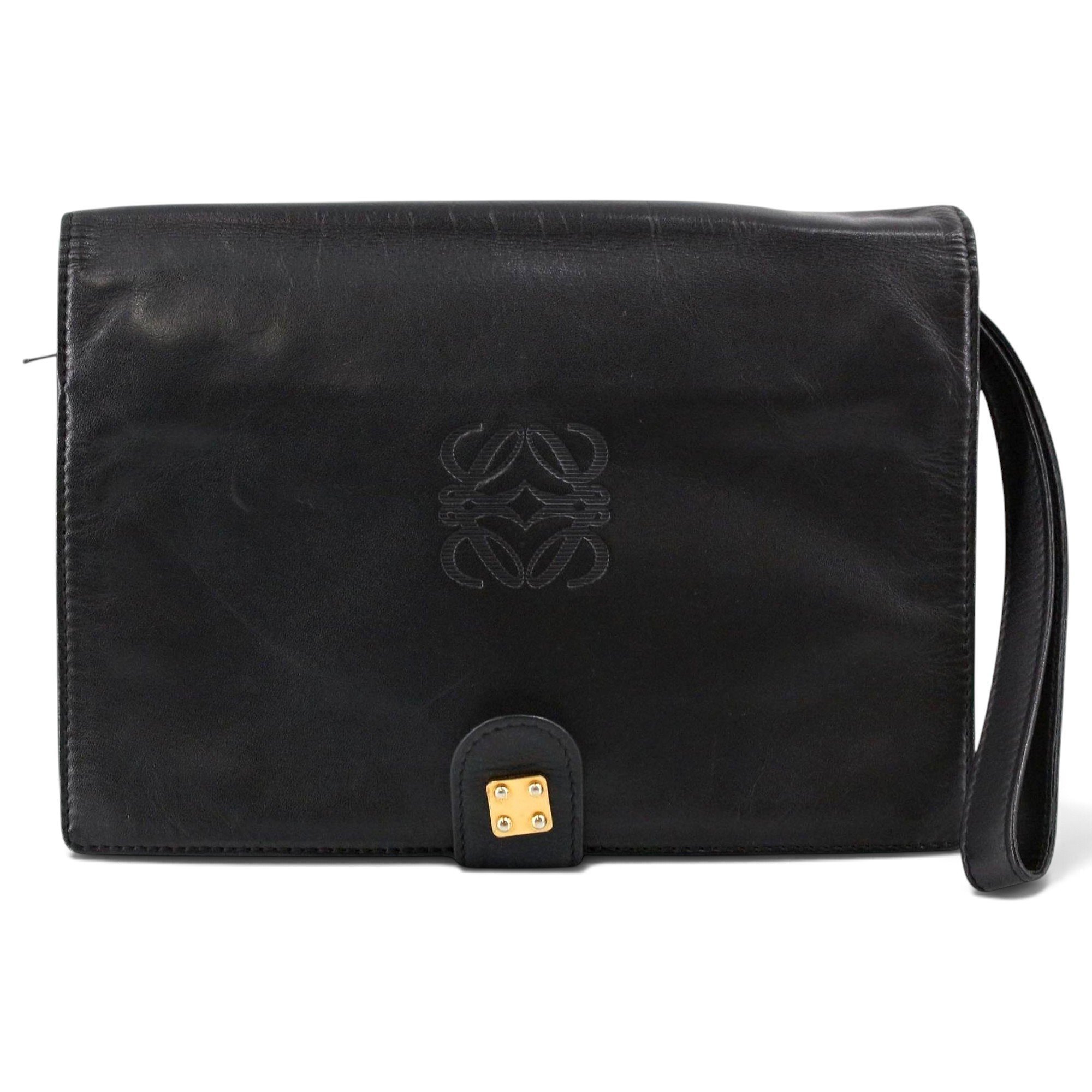 Leather clutch bag