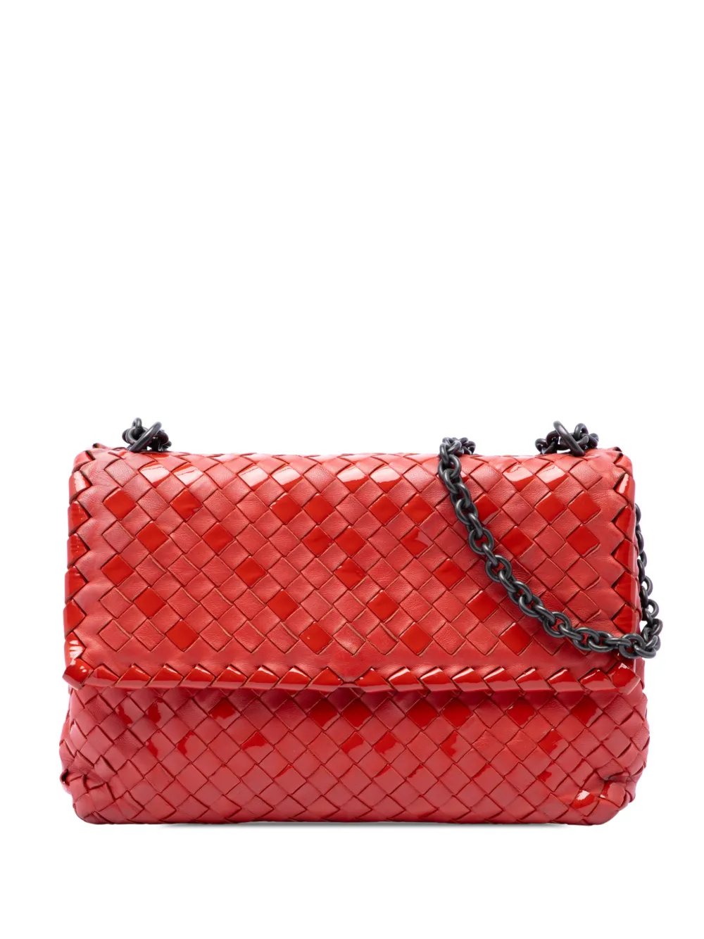 2012-2026 Small Nappa and Patent Intrecciato Olimpia shoulder bag