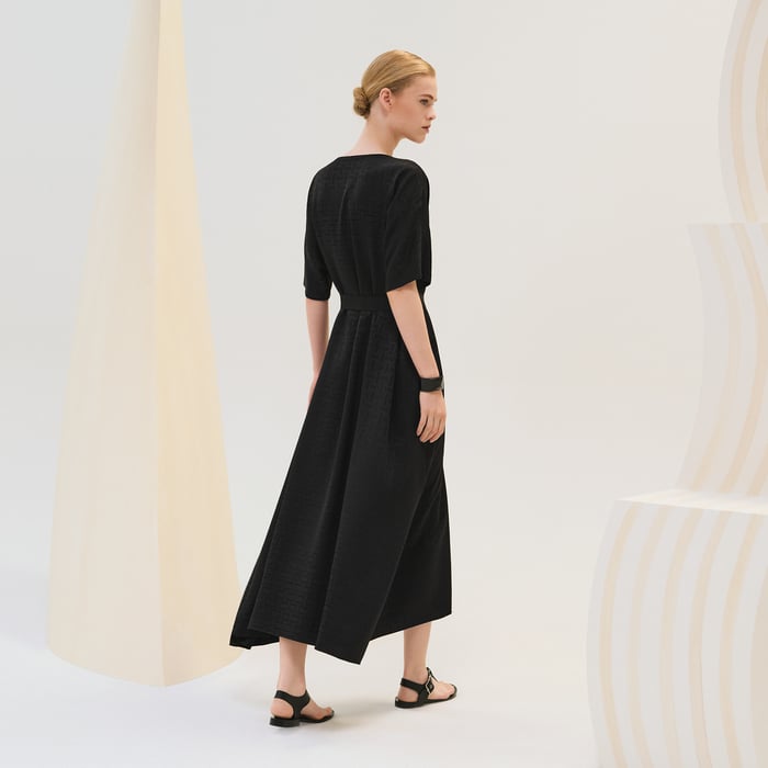Noir "Mosaique" Belted Caftan