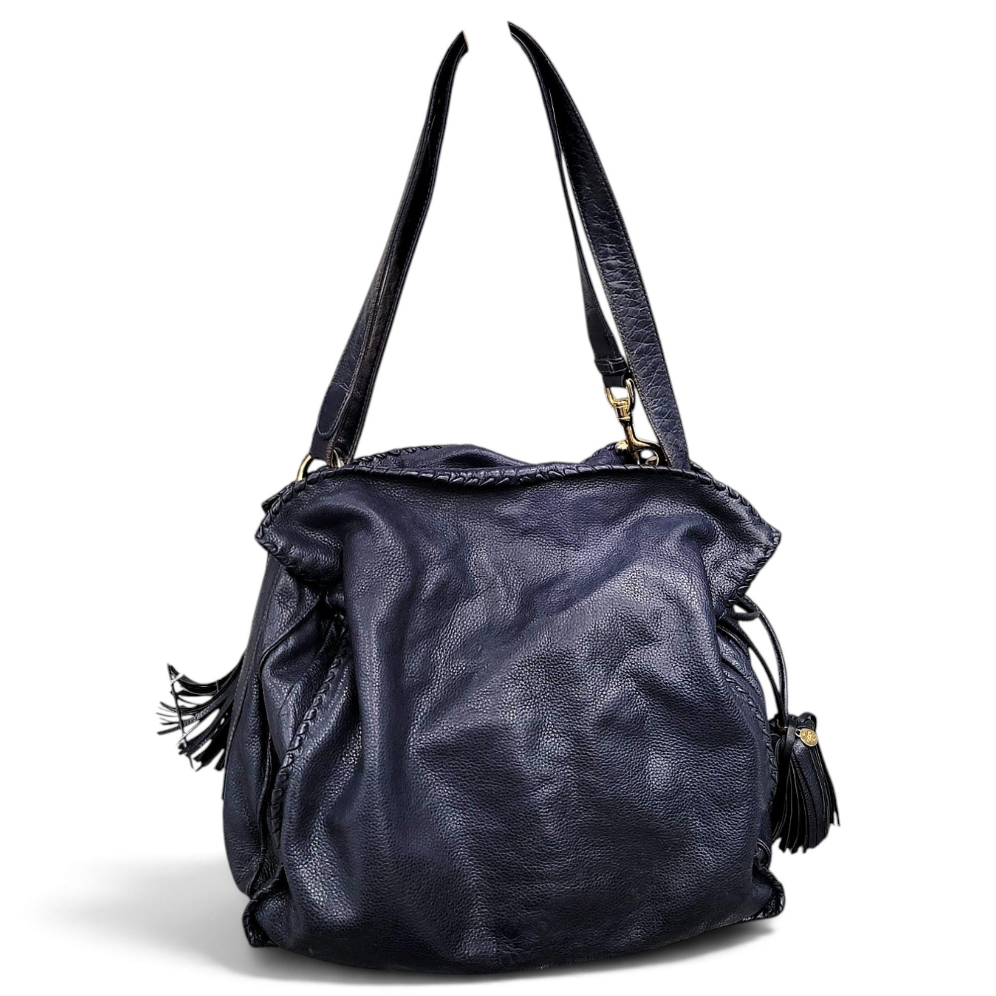 Midnight leather handbag