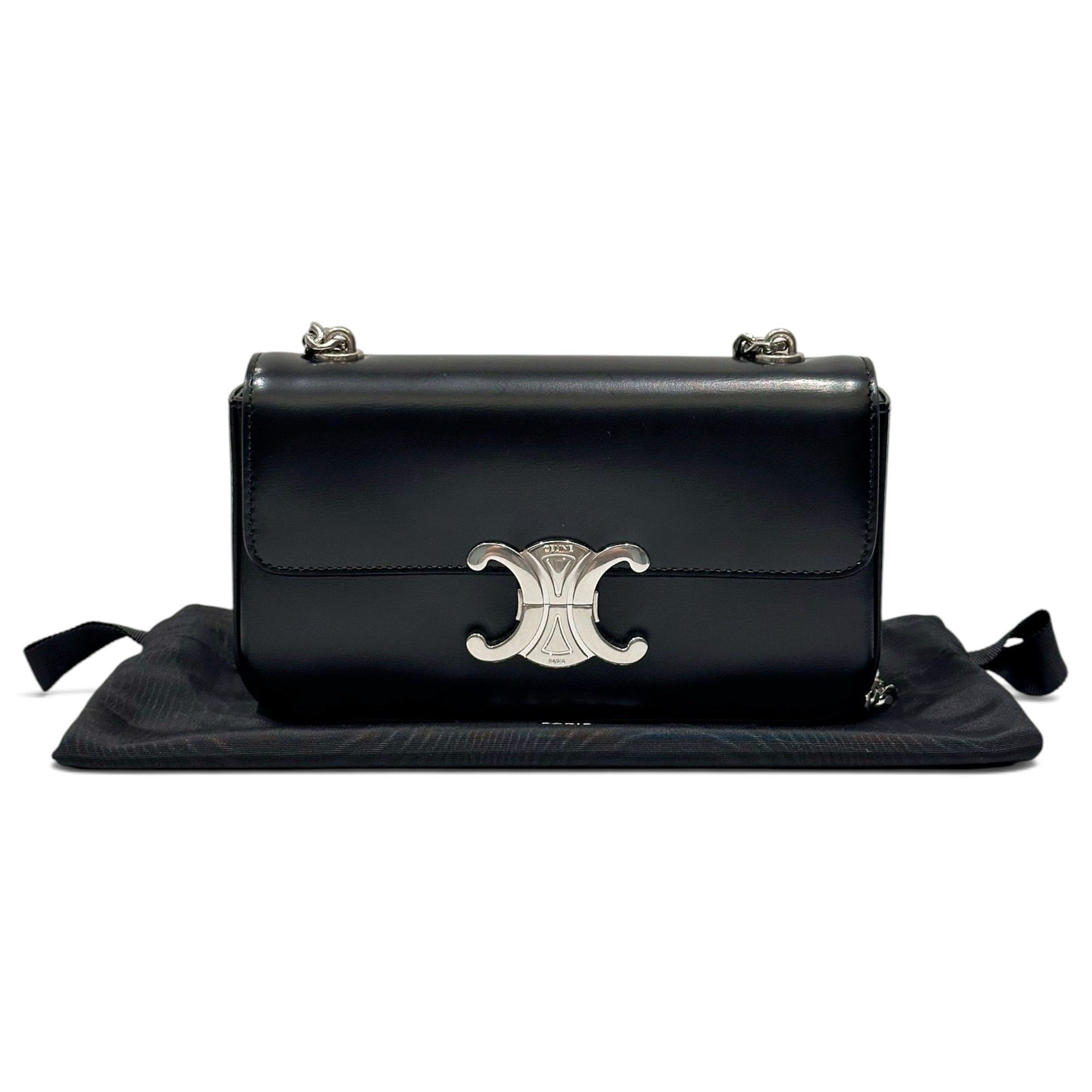 Triomphe chain leather crossbody bag