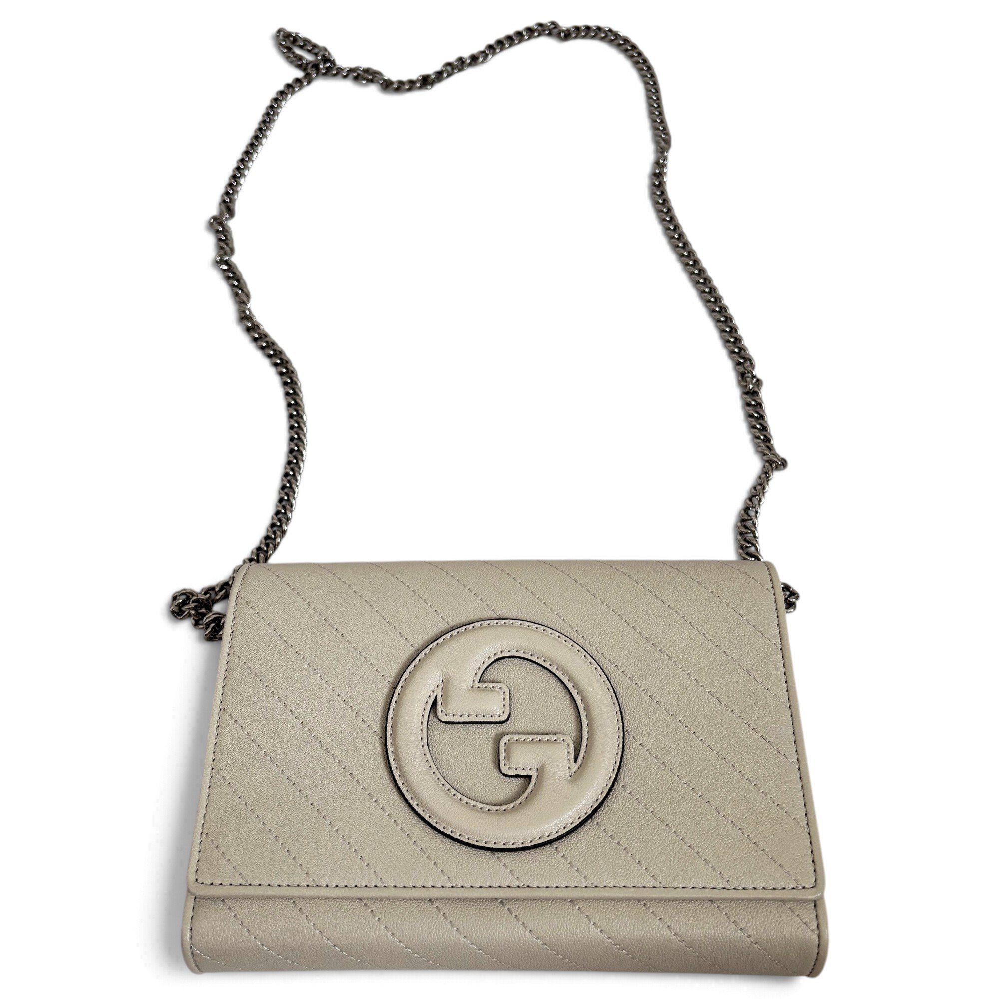 Interlocking leather crossbody bag