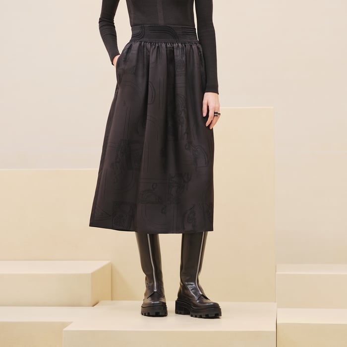 Marron Ébène "En Desordre Finesse" Skirt