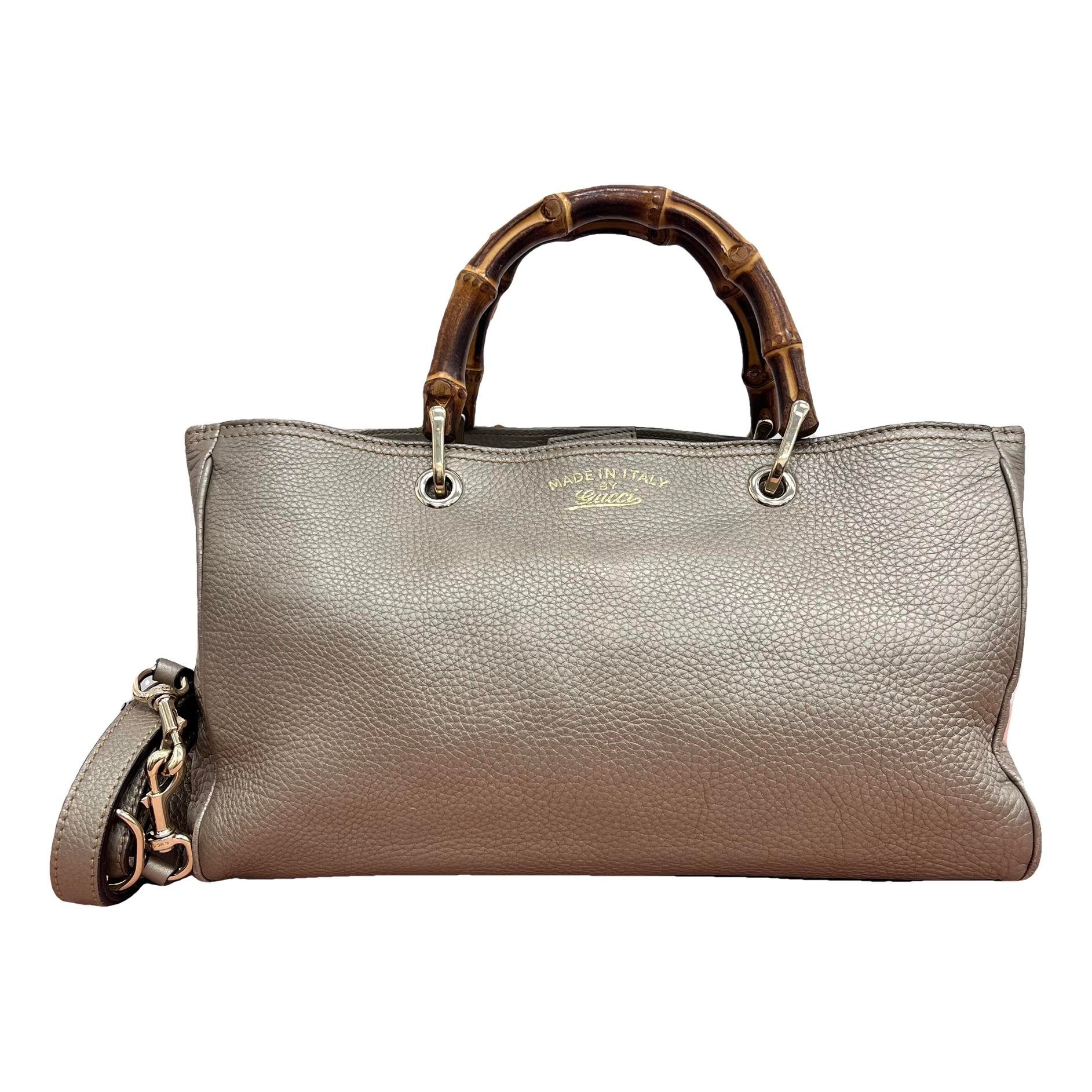 Bamboo Shopper leather handbag