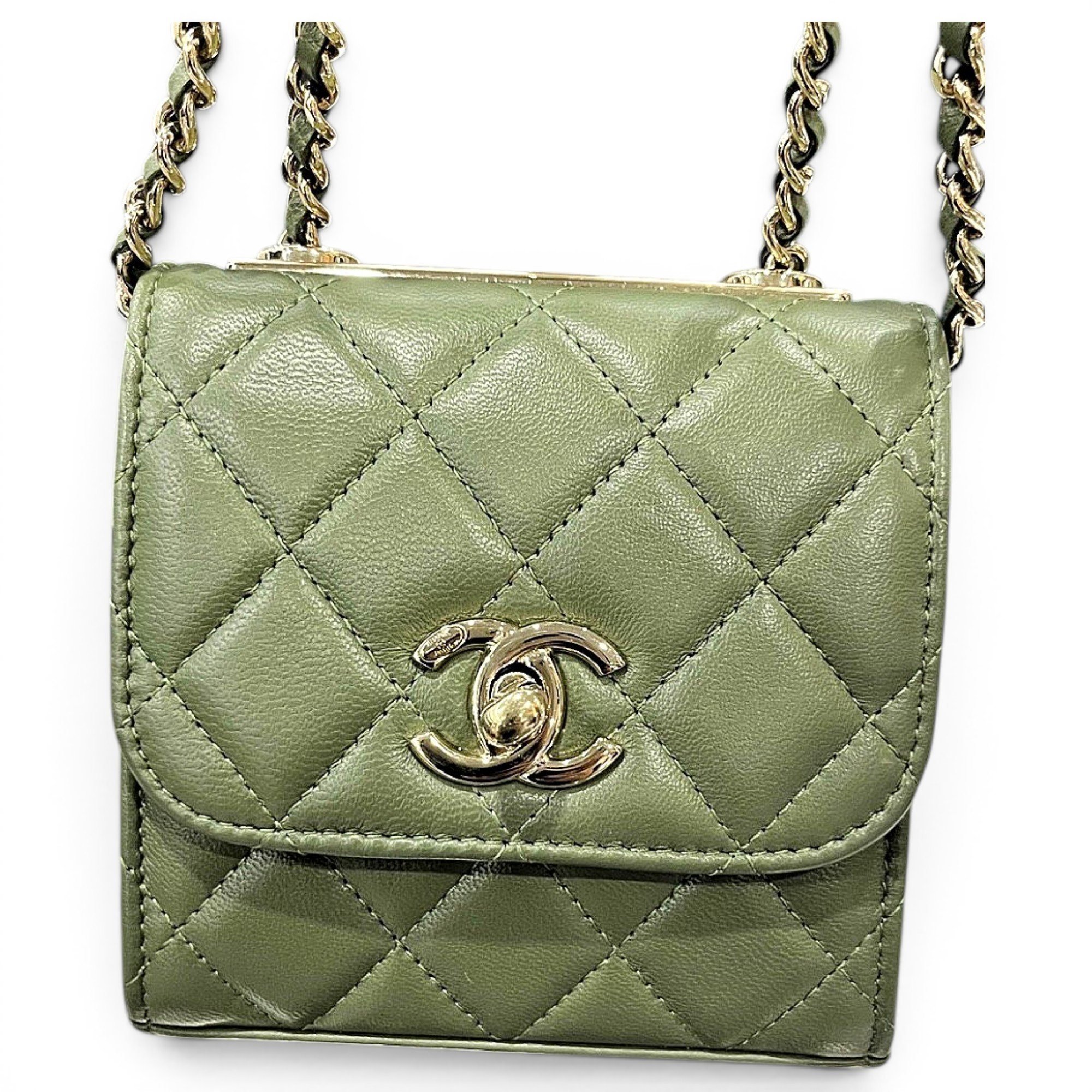 Trendy CC leather crossbody bag