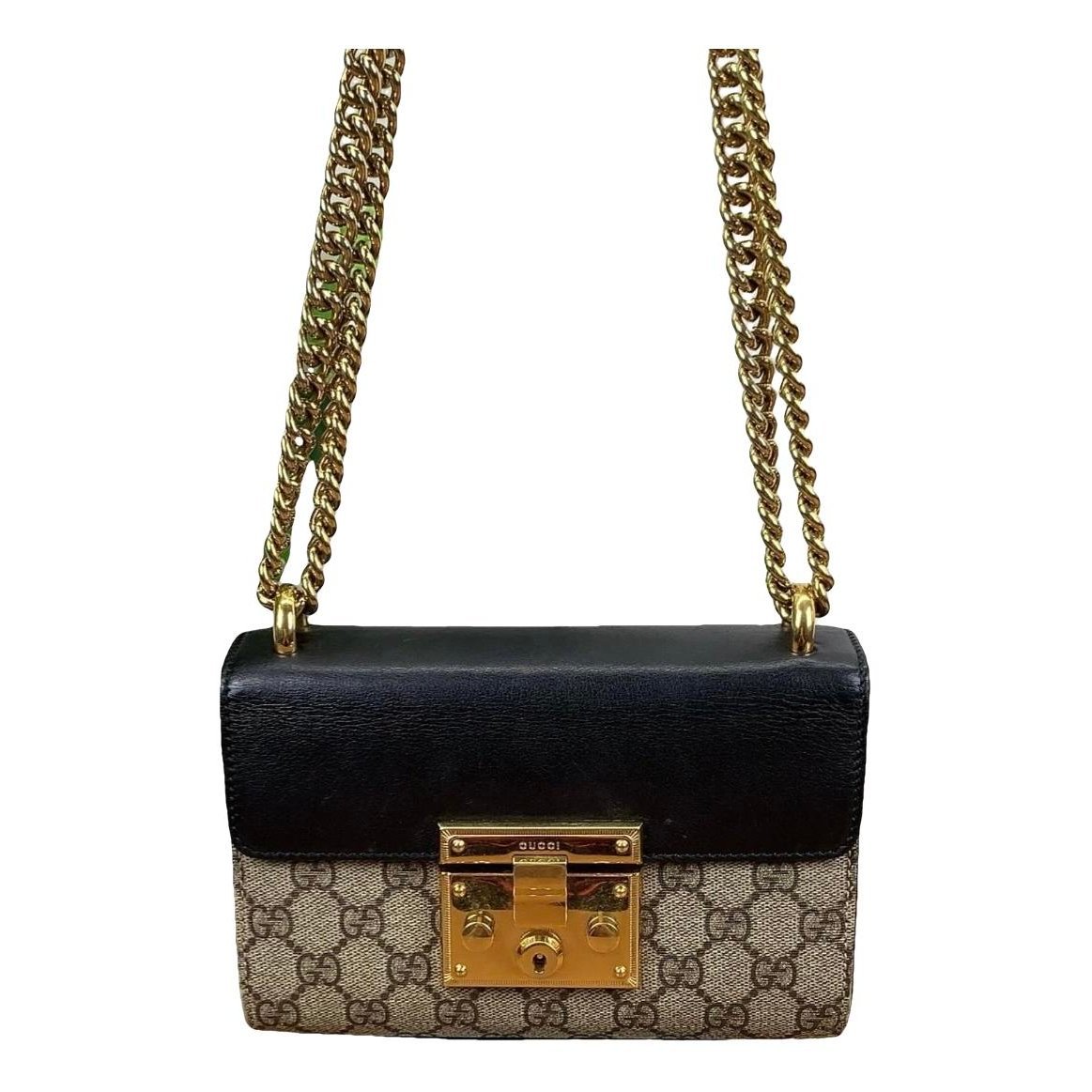 Padlock leather handbag