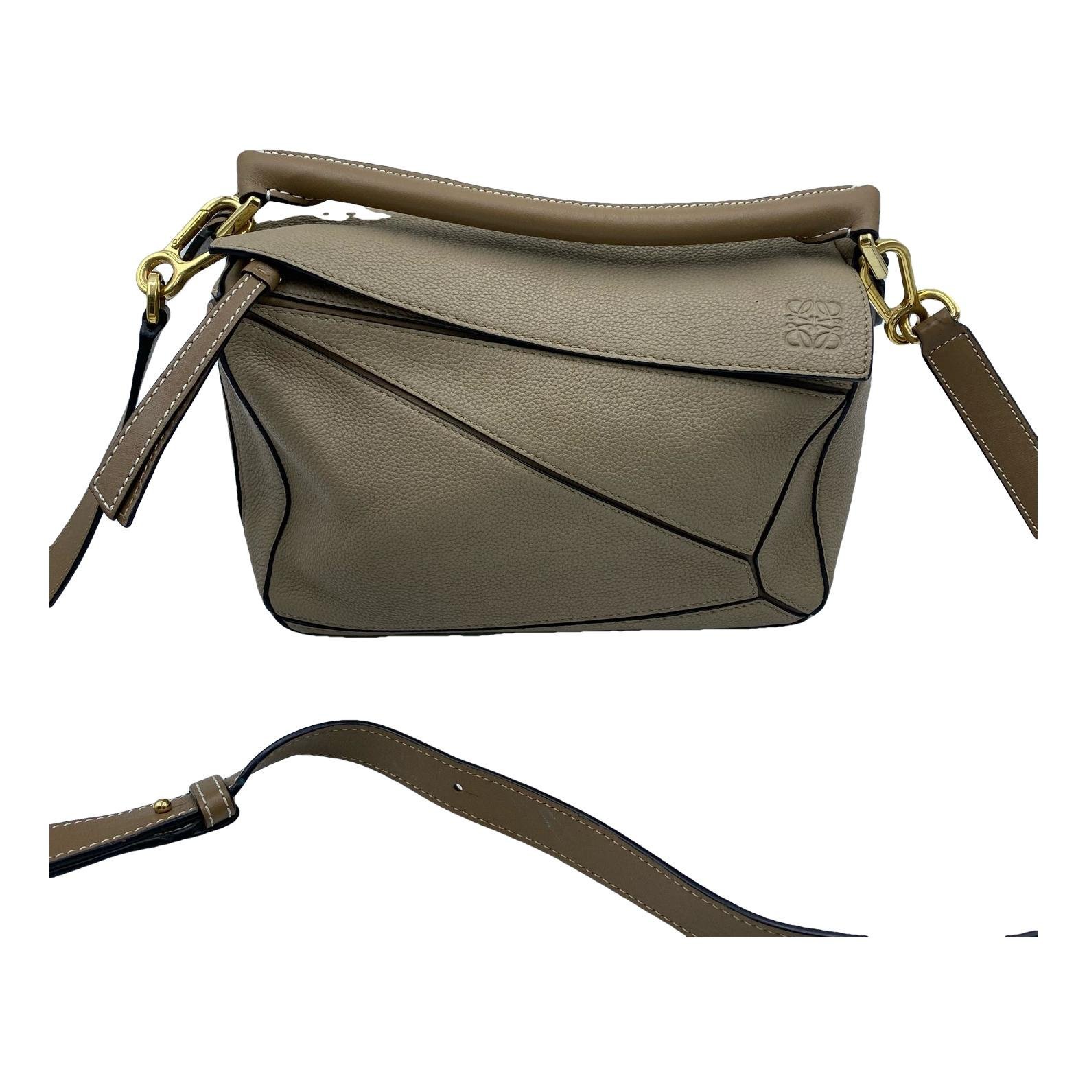 Puzzle leather handbag