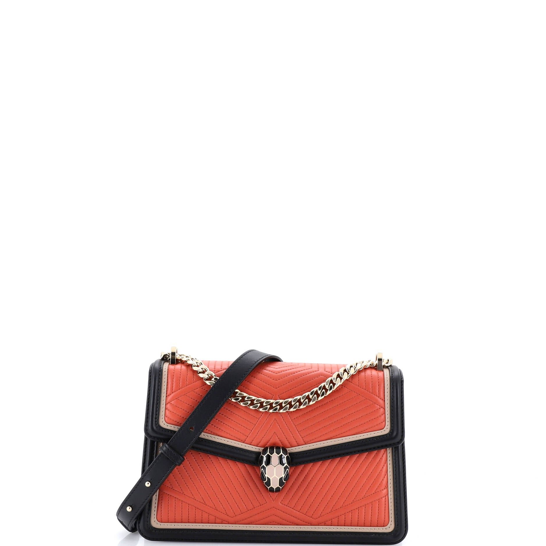 Bvlgari Serpenti Forever Shoulder Bag Quilted Leather Small