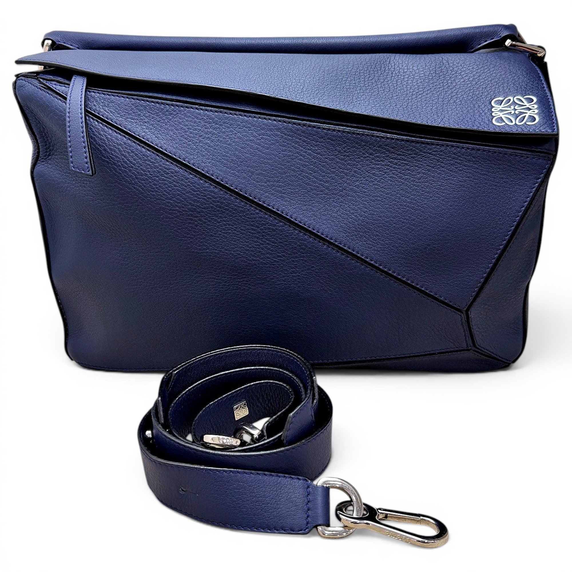 Puzzle leather handbag