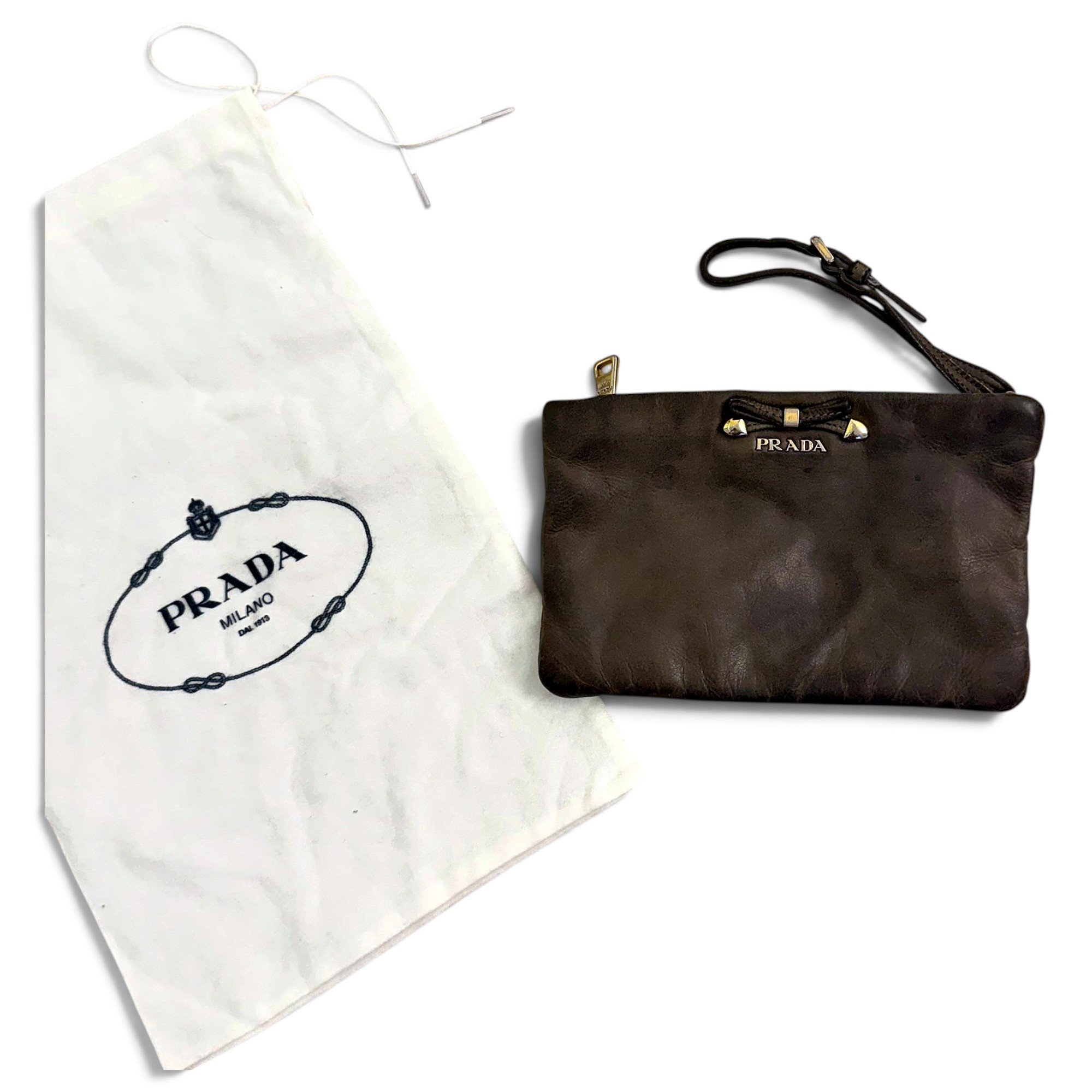 Leather clutch bag