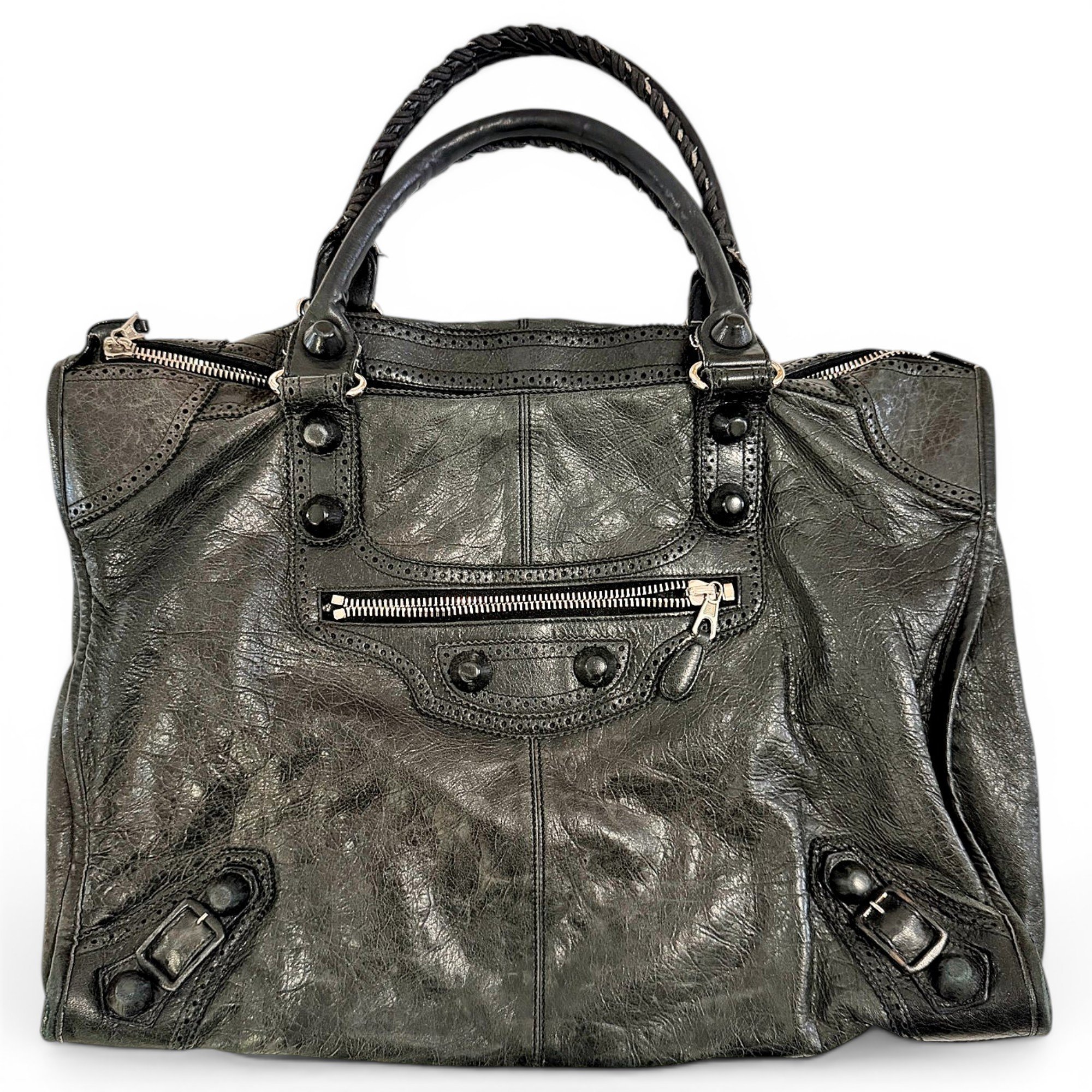 City leather handbag