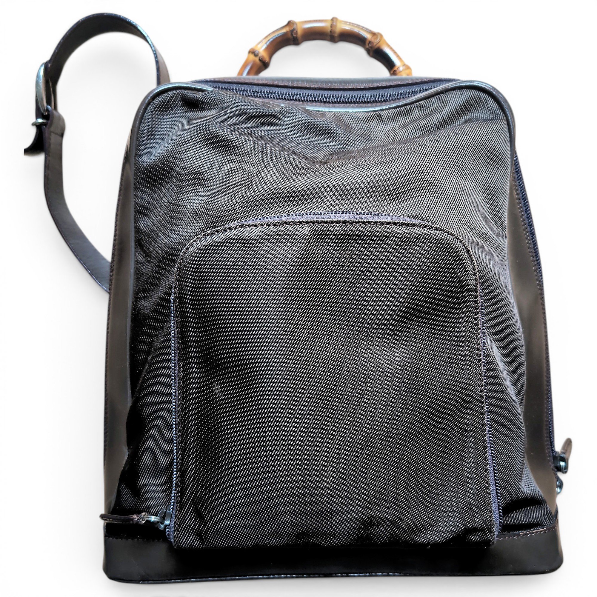 Patent leather backpack