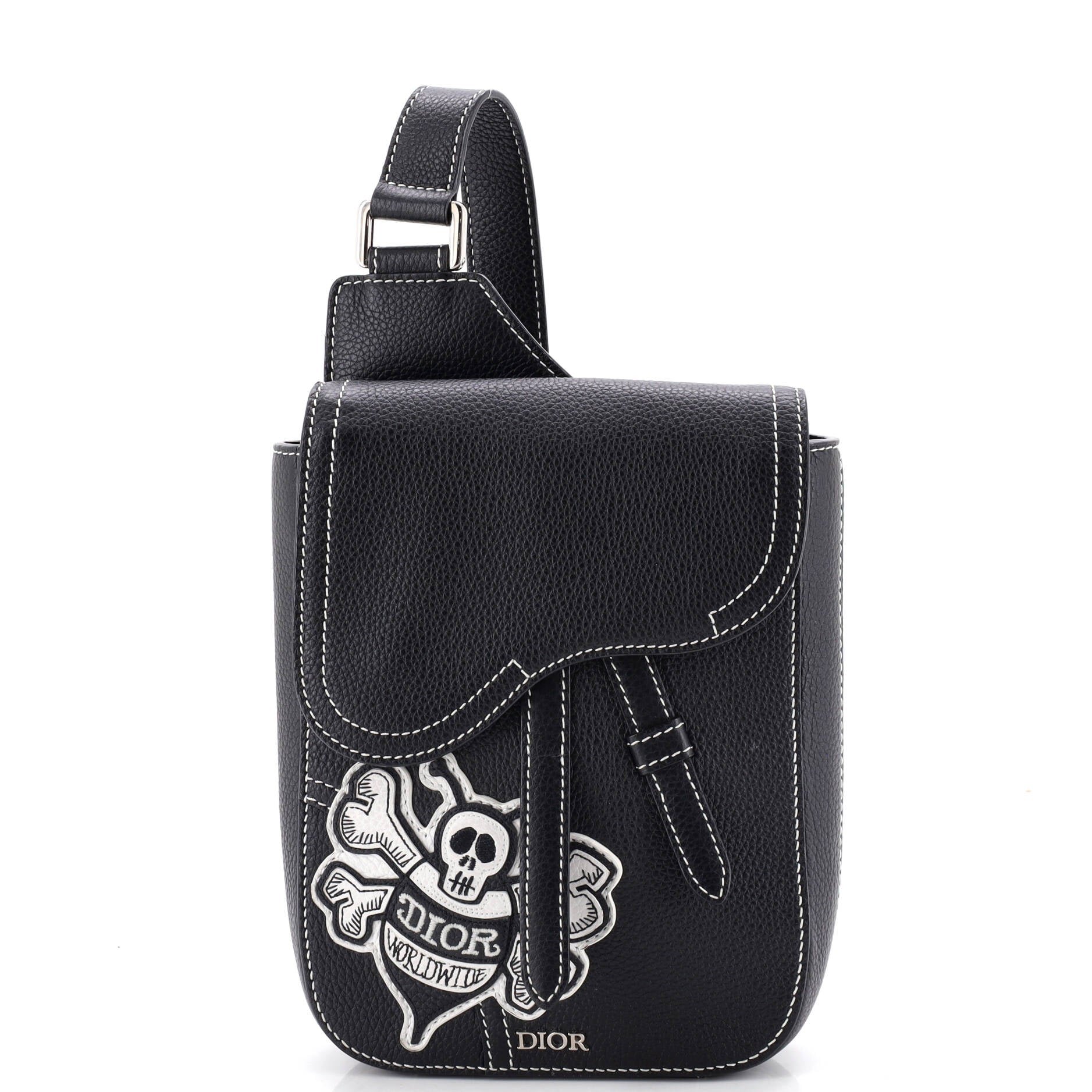 Stussy Saddle Messenger Pouch Leather with Applique