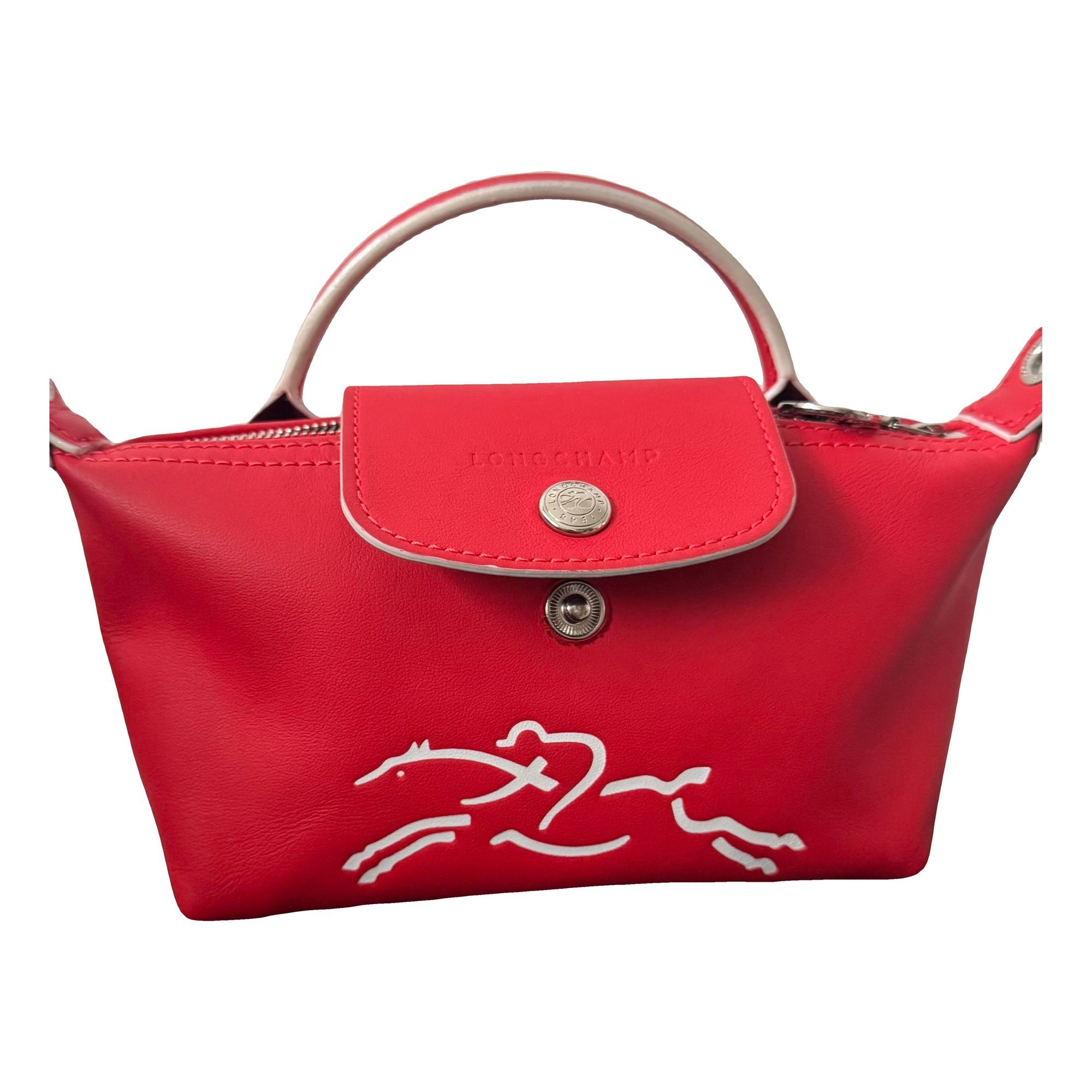 Longchamp Pliage leather clutch bag