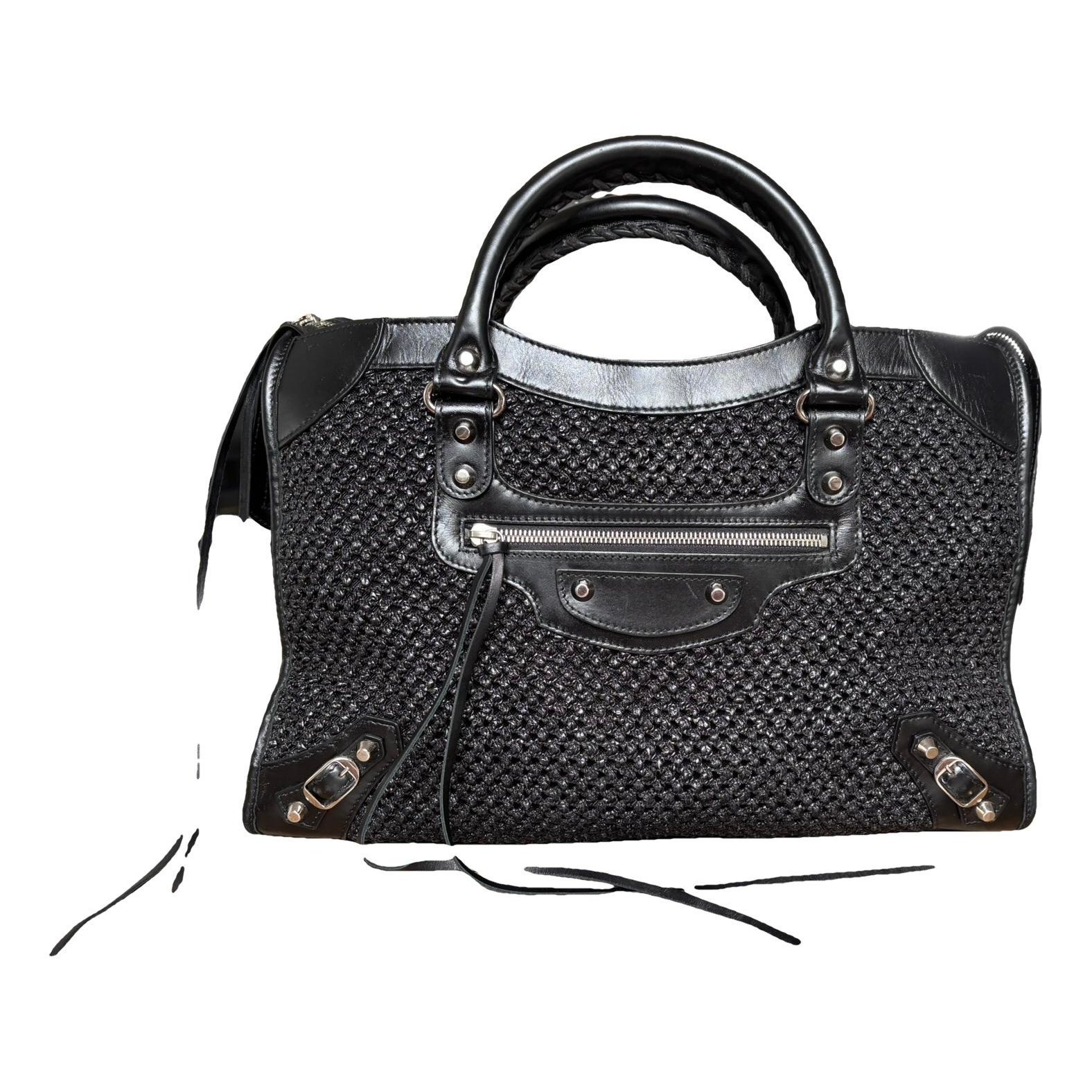 City leather handbag