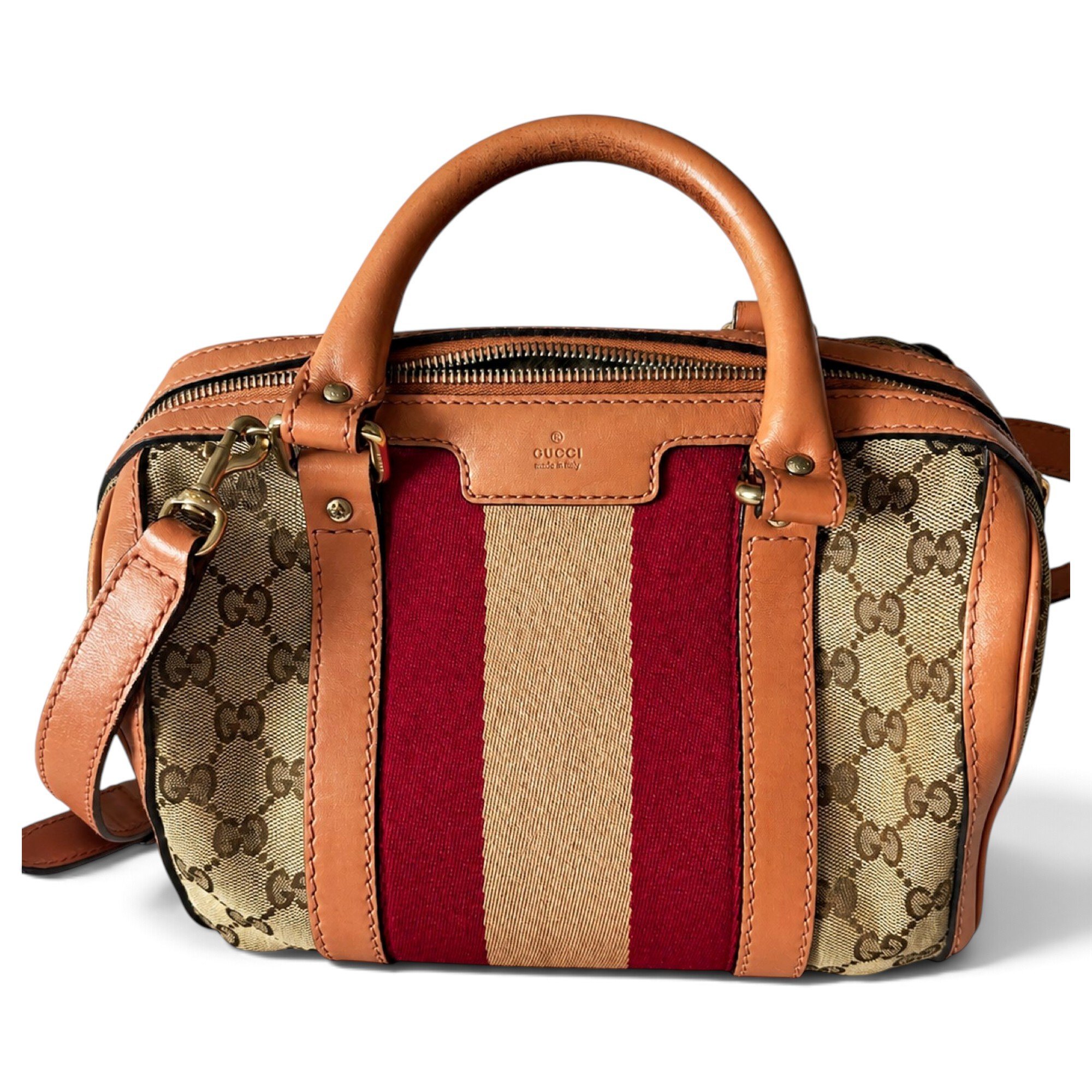Ophidia leather bowling bag