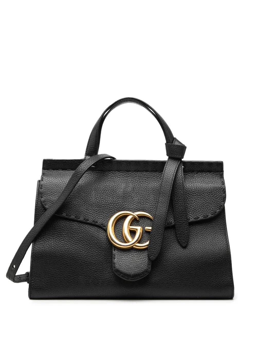 2000-2015 Small GG Marmont Grained Calfskin Top Handle satchel