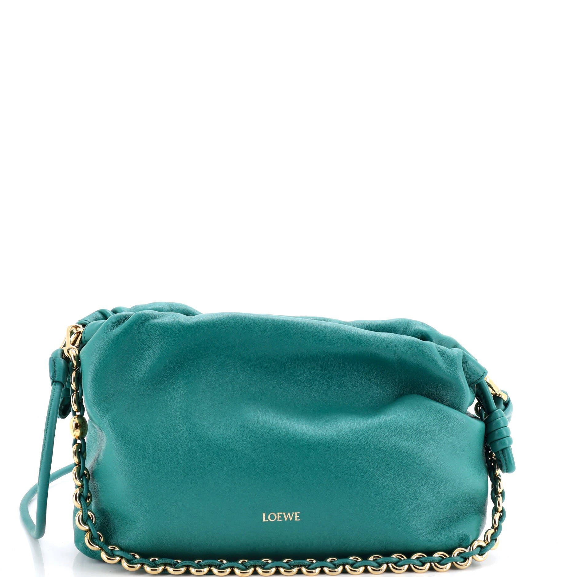 Flamenco Knot Chain Purse Bag Leather Medium