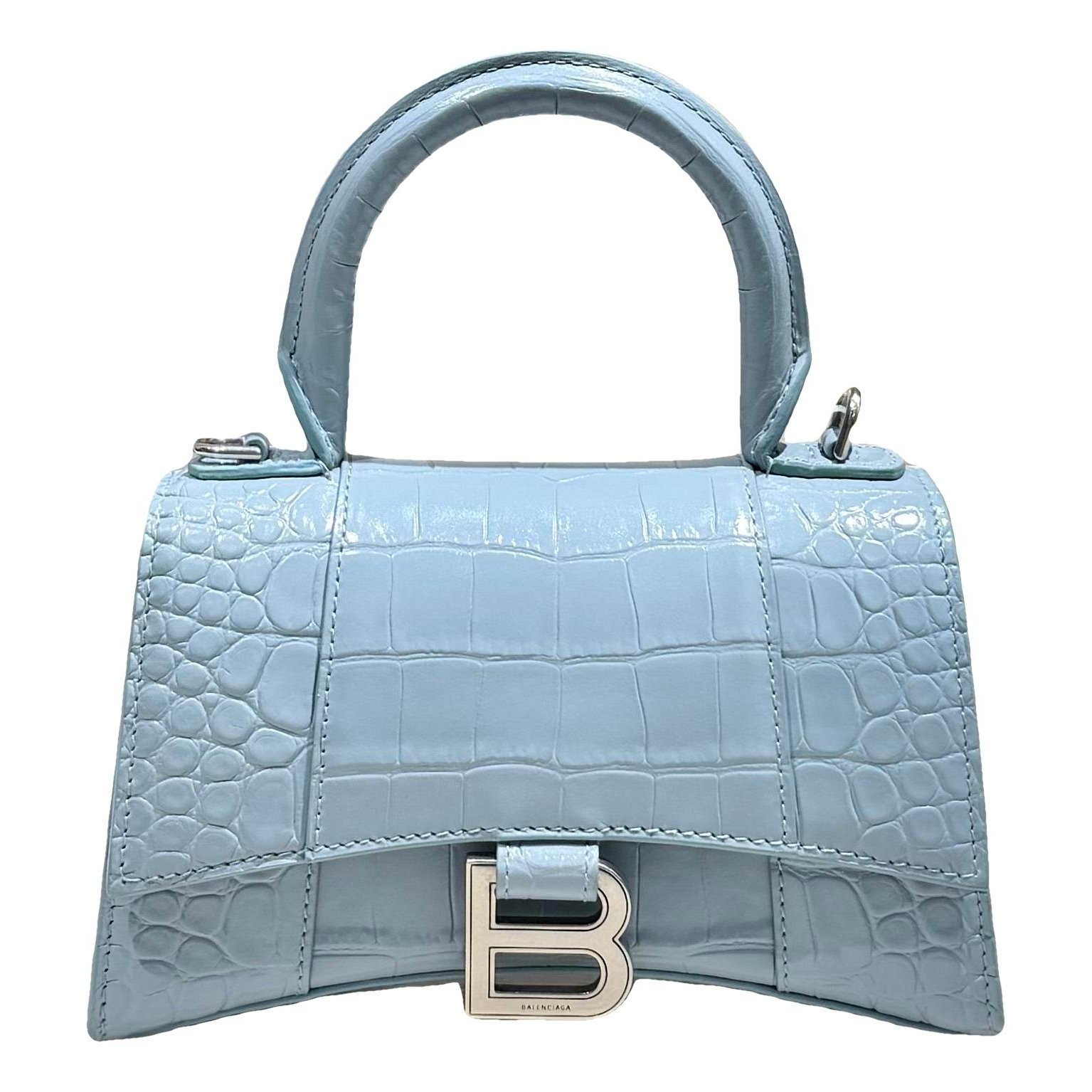 Hourglass leather handbag