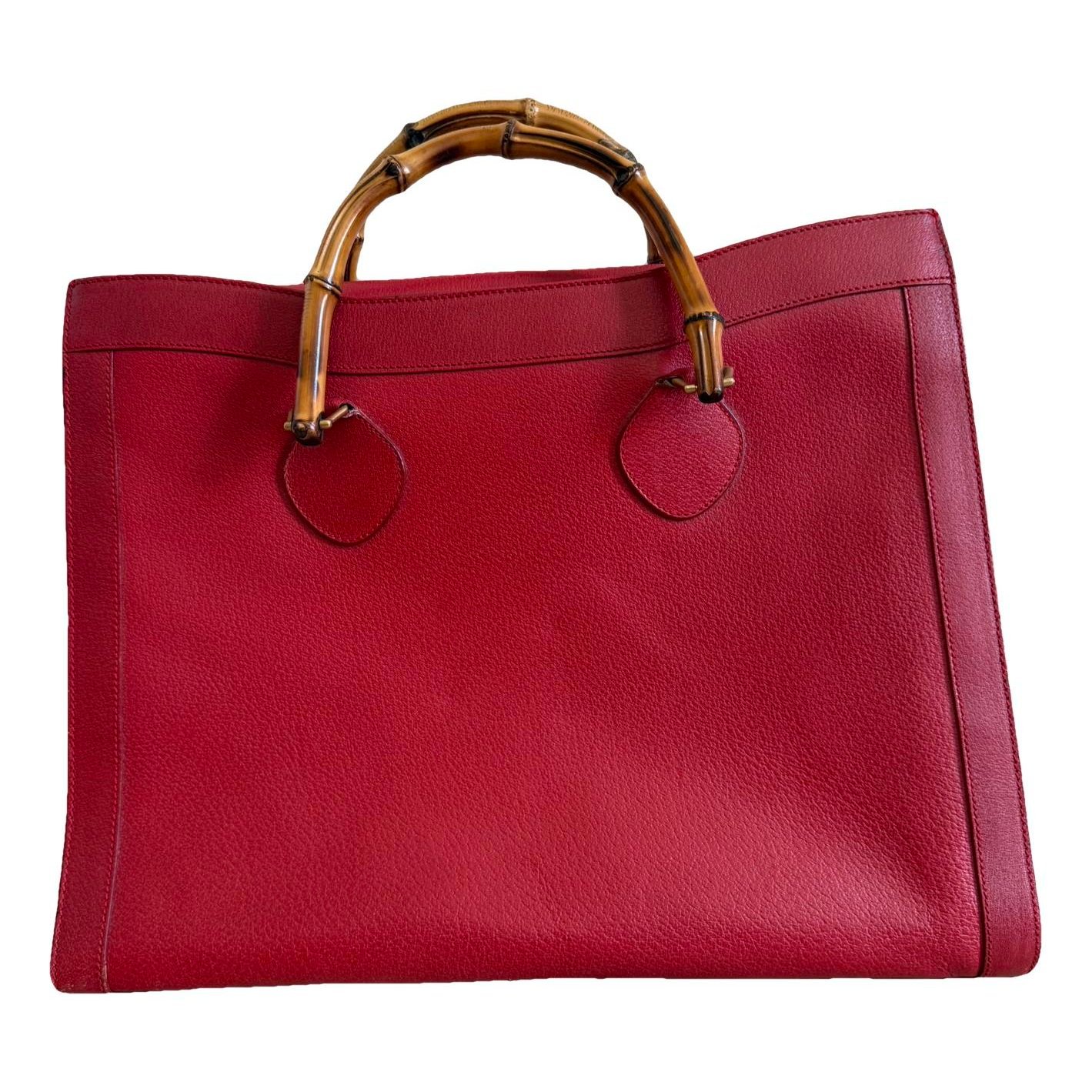 Bamboo patent leather handbag