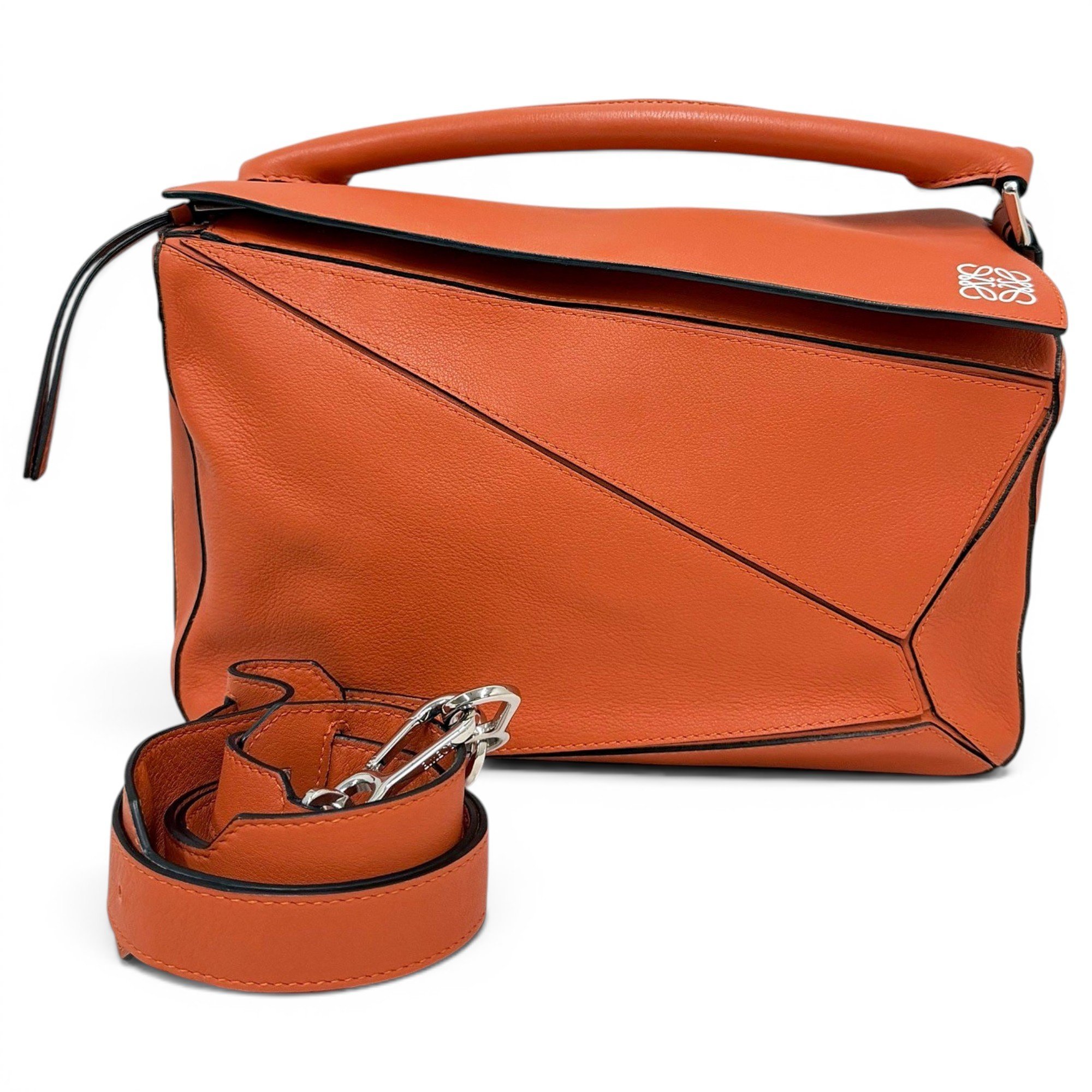 Puzzle leather handbag