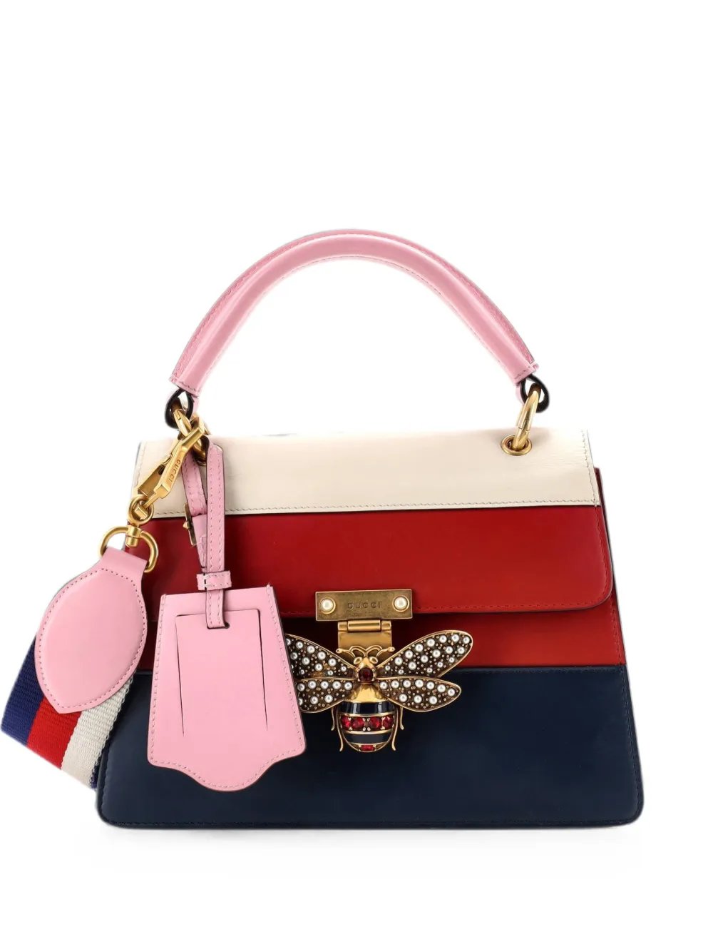 Queen Margaret Top Handle Bag Colorblock Leather Small satchel