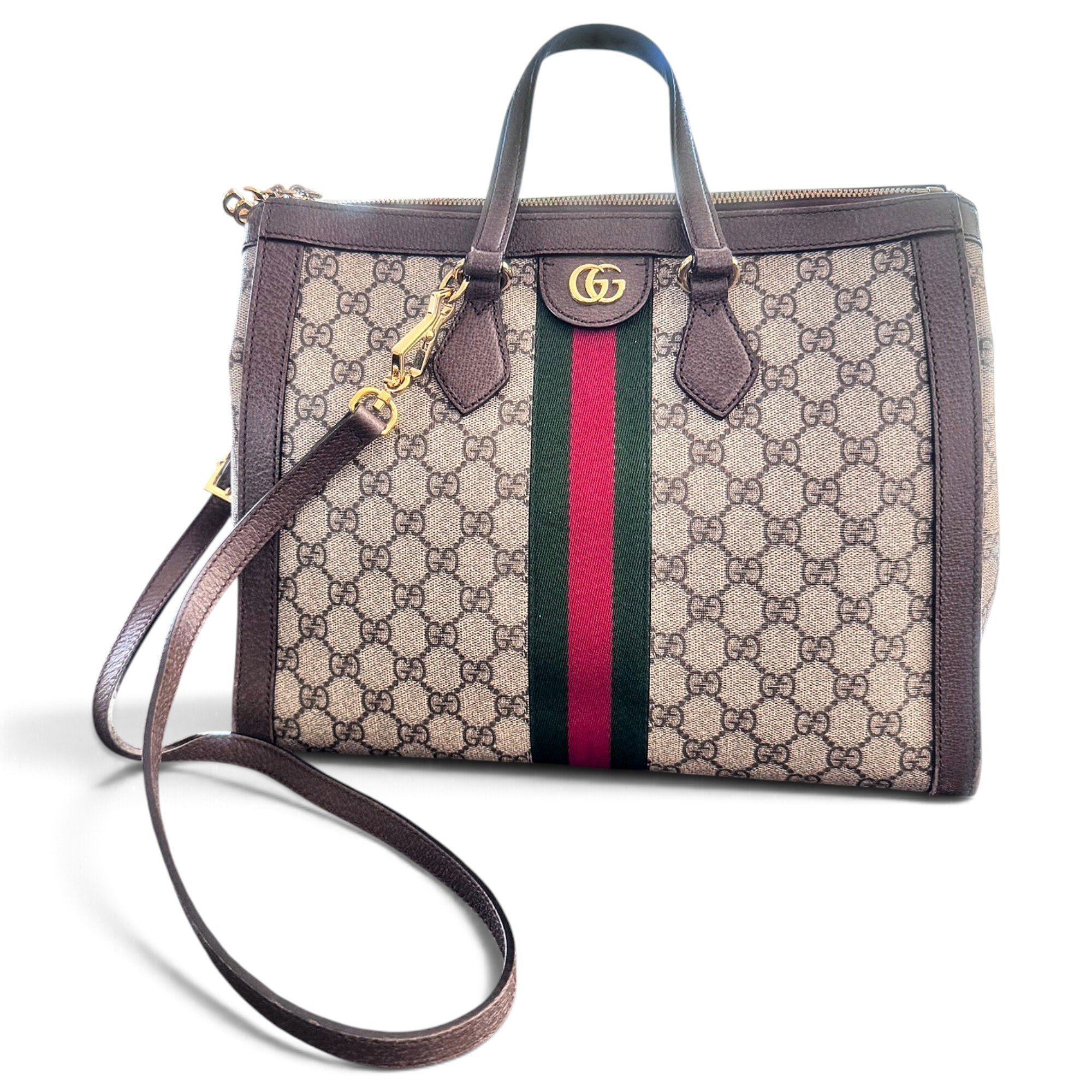 Ophidia Top Handle leather handbag