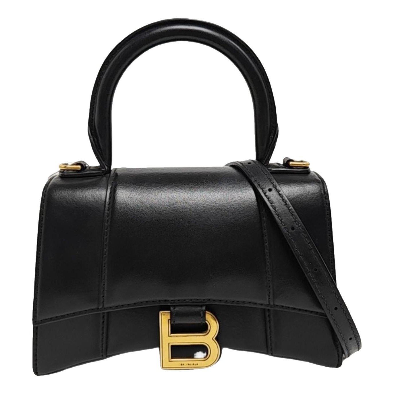 Hourglass leather handbag