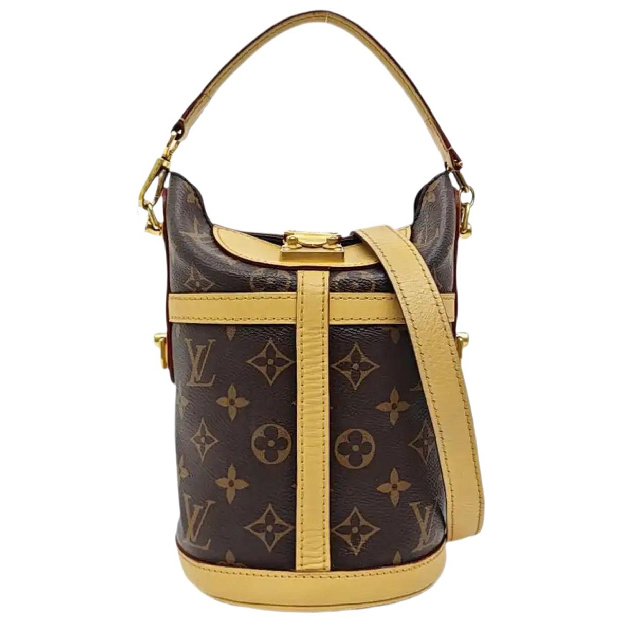 Duffle leather handbag
