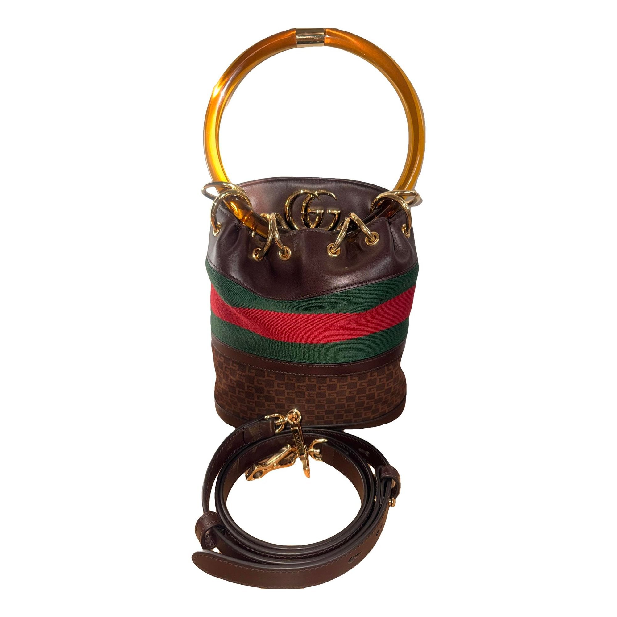 Ophidia Bucket leather crossbody bag
