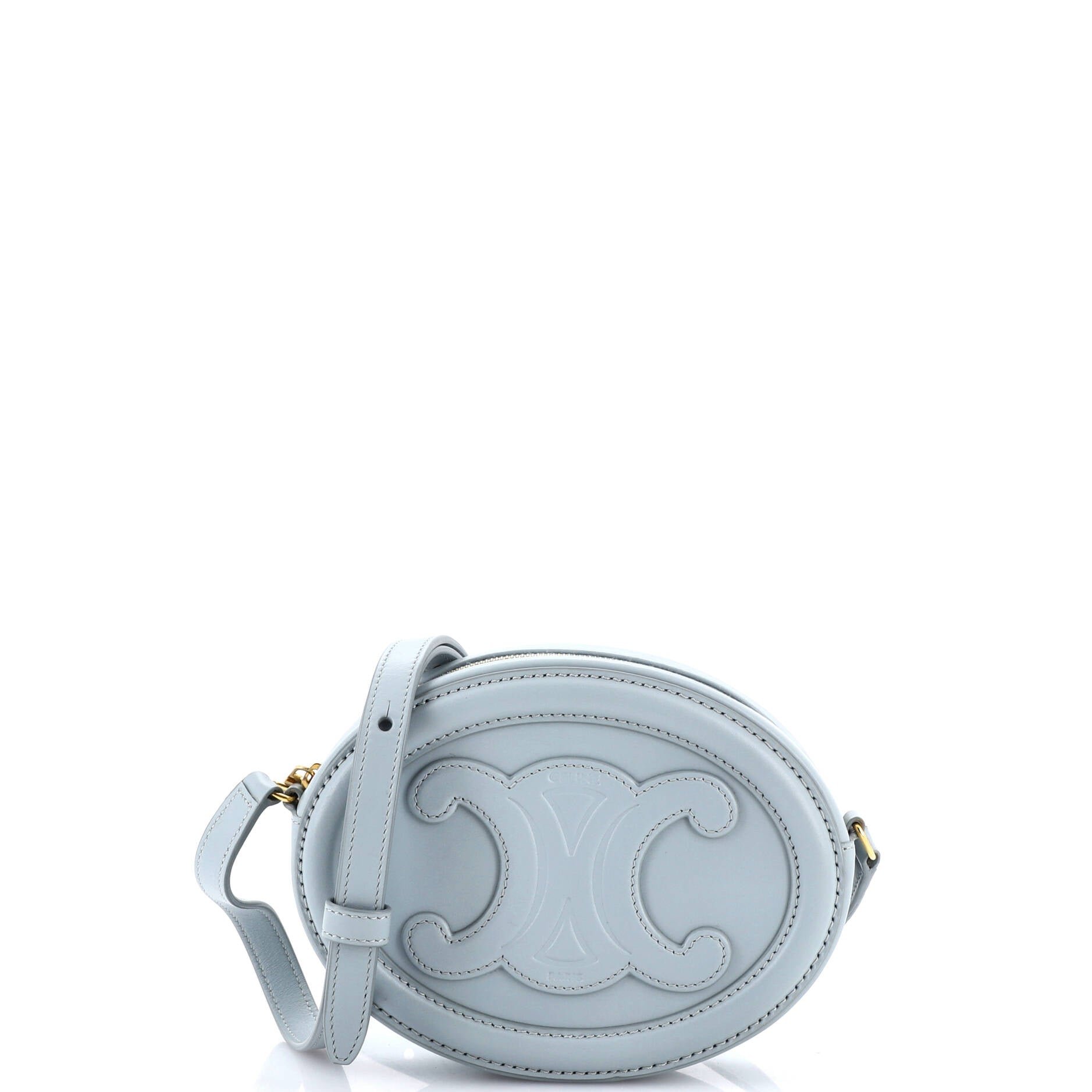 Celine Triomphe Oval Crossbody Bag Leather Mini