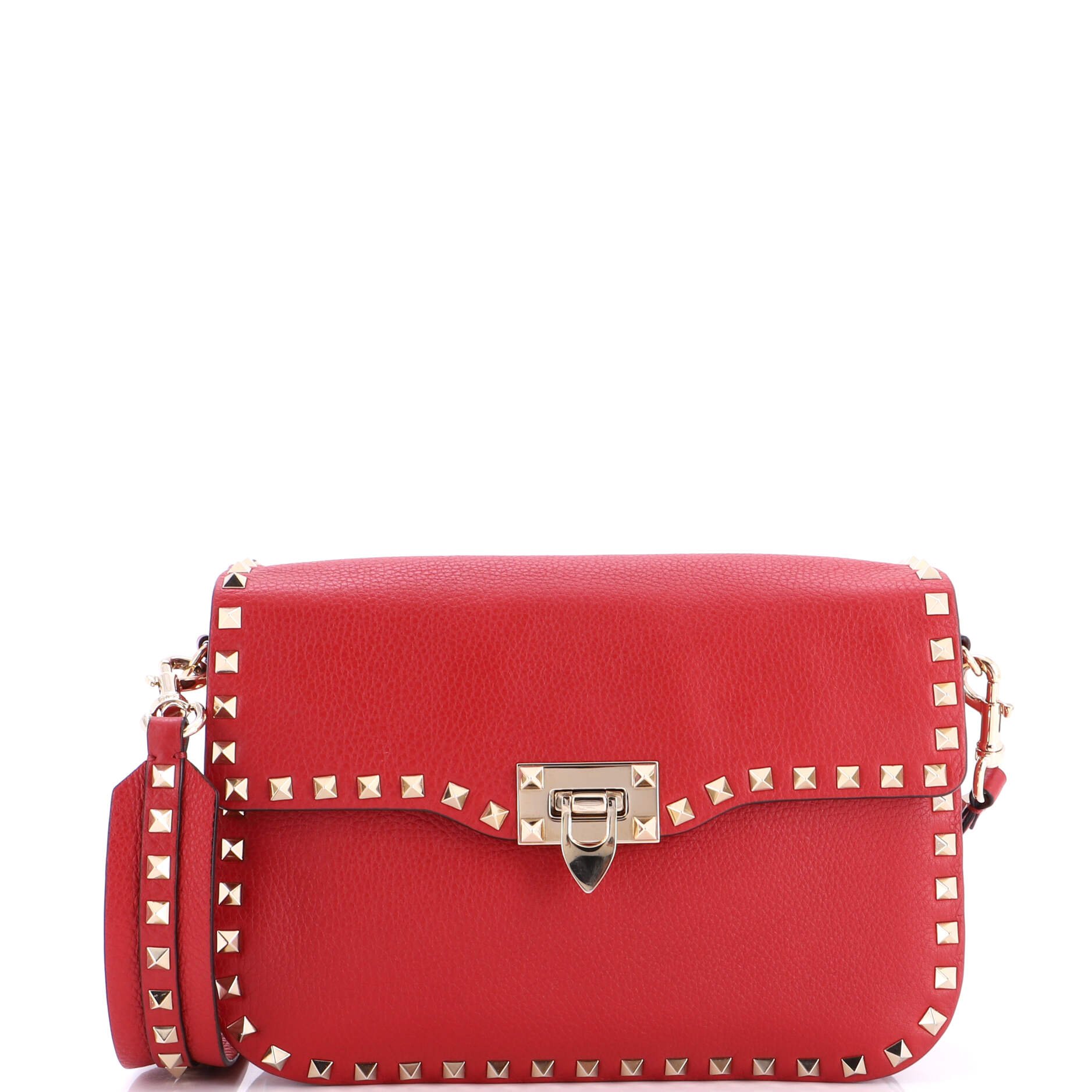 Rockstud Flip Lock Flap Bag Leather Medium