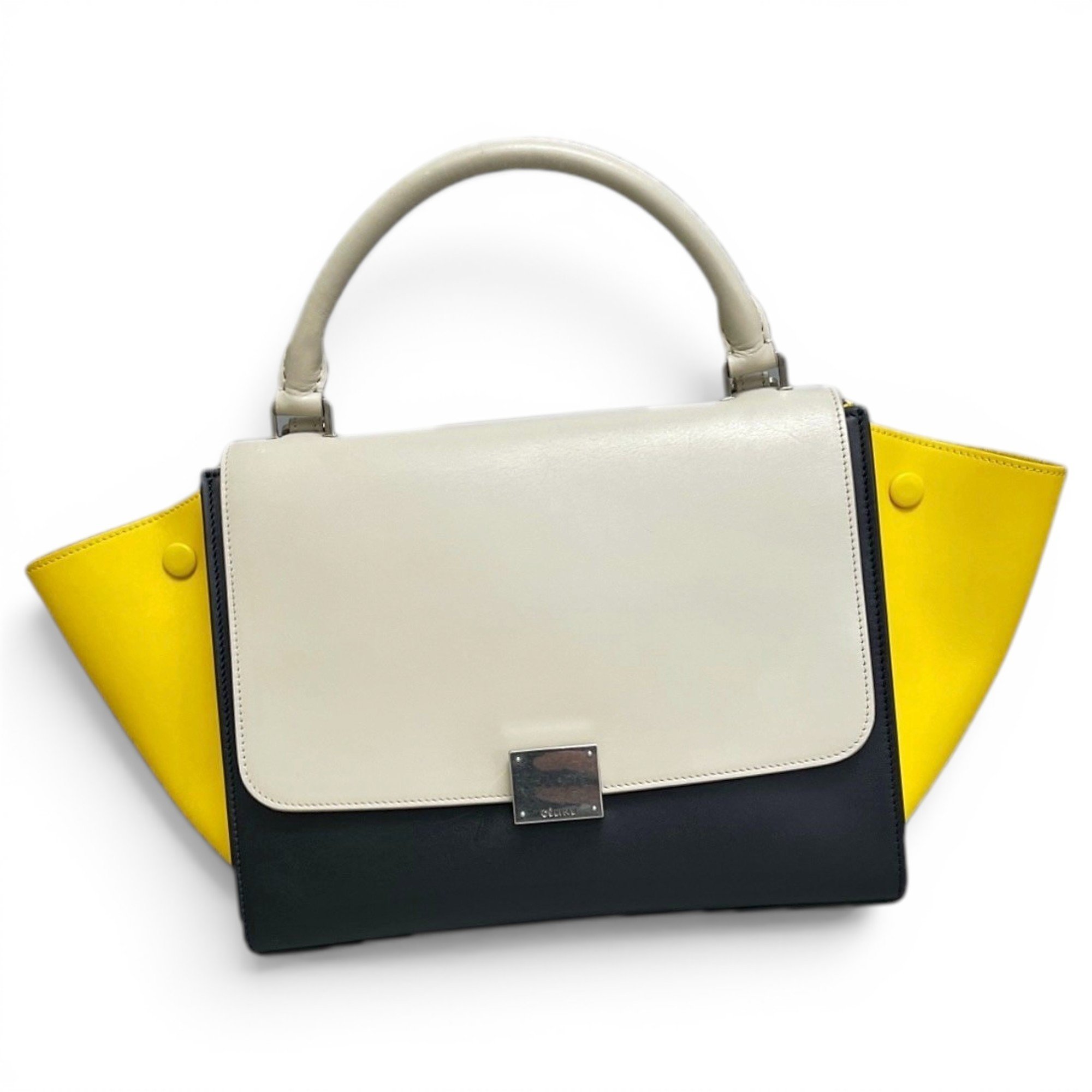 Trapèze leather handbag