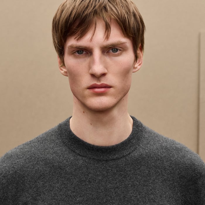 Anthracite "Maillon Chaine d'Ancre" Crewneck Cashmere Sweater