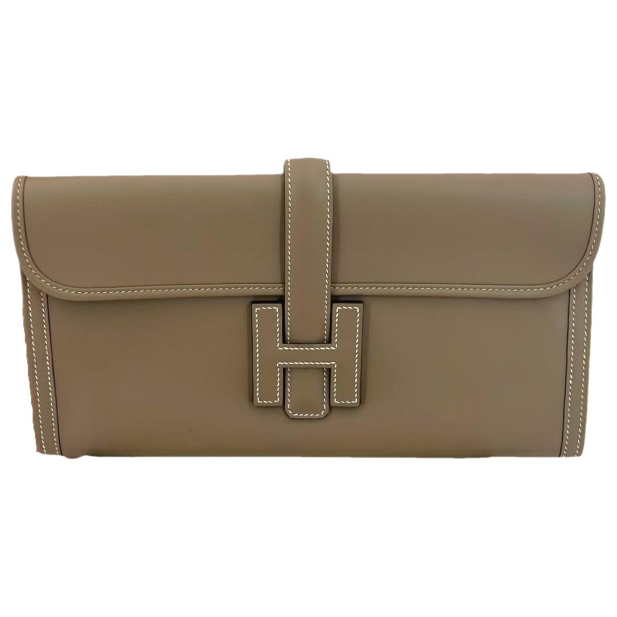 Jige leather clutch bag
