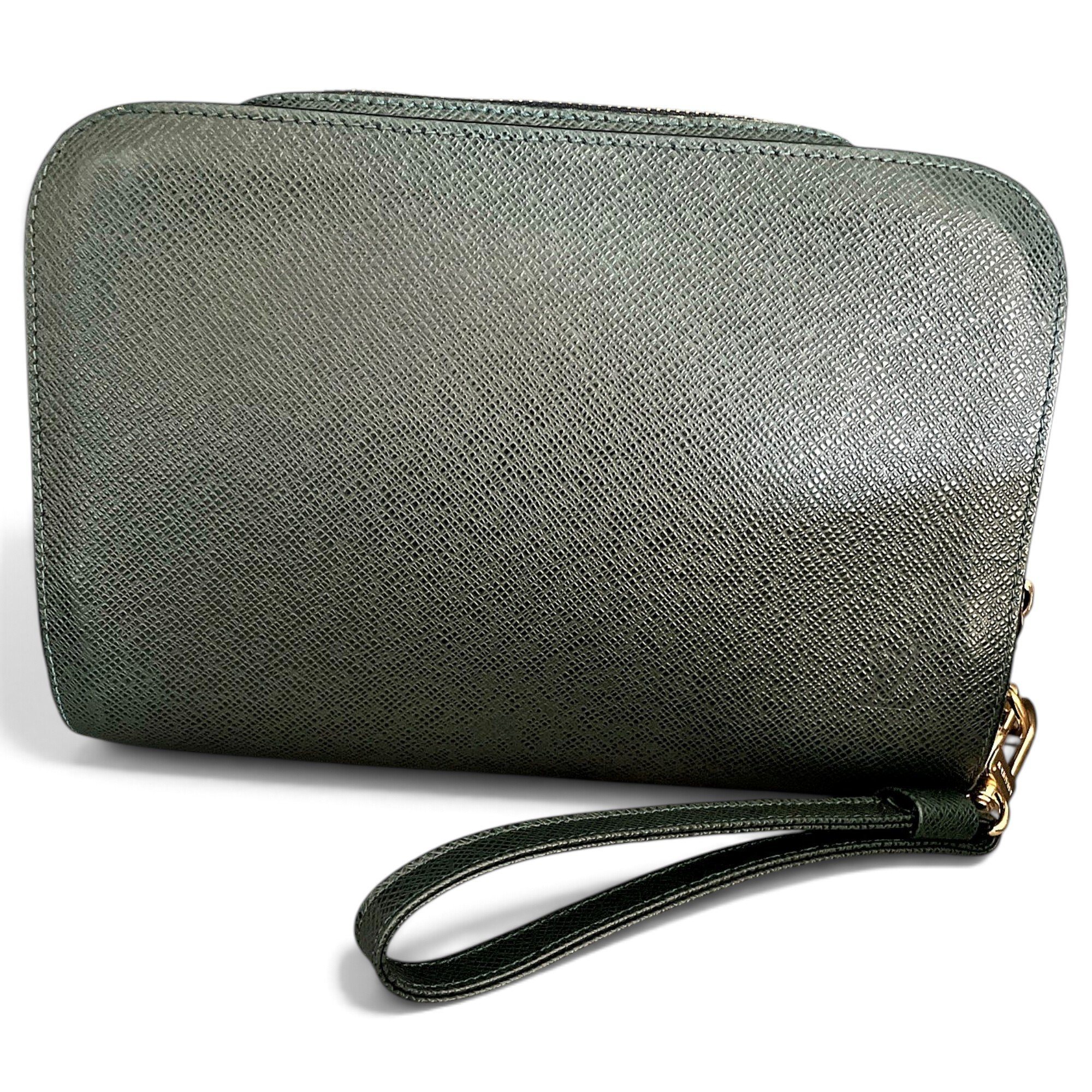 Leather clutch bag