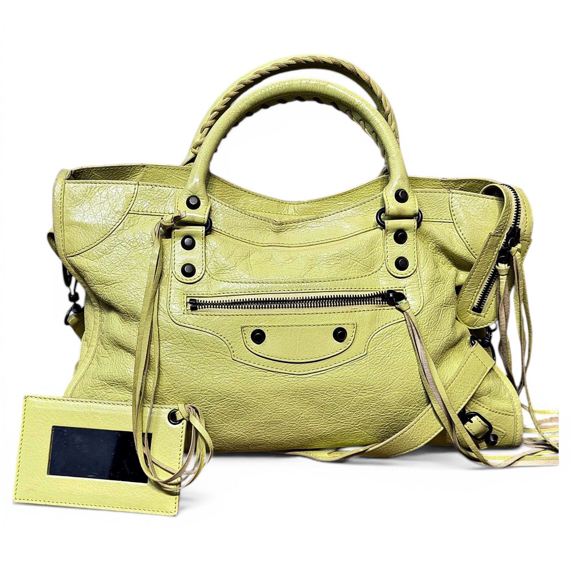 City leather handbag