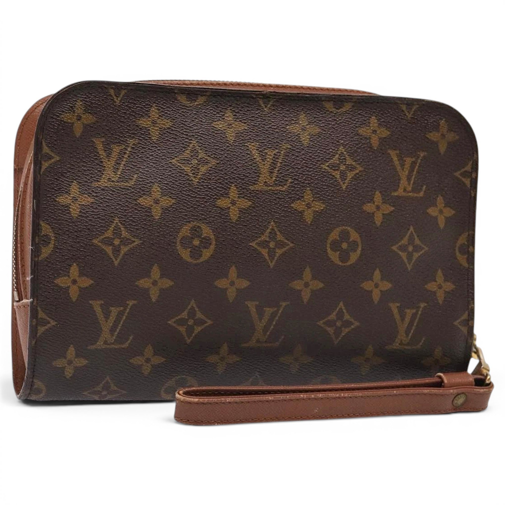 Leather clutch bag
