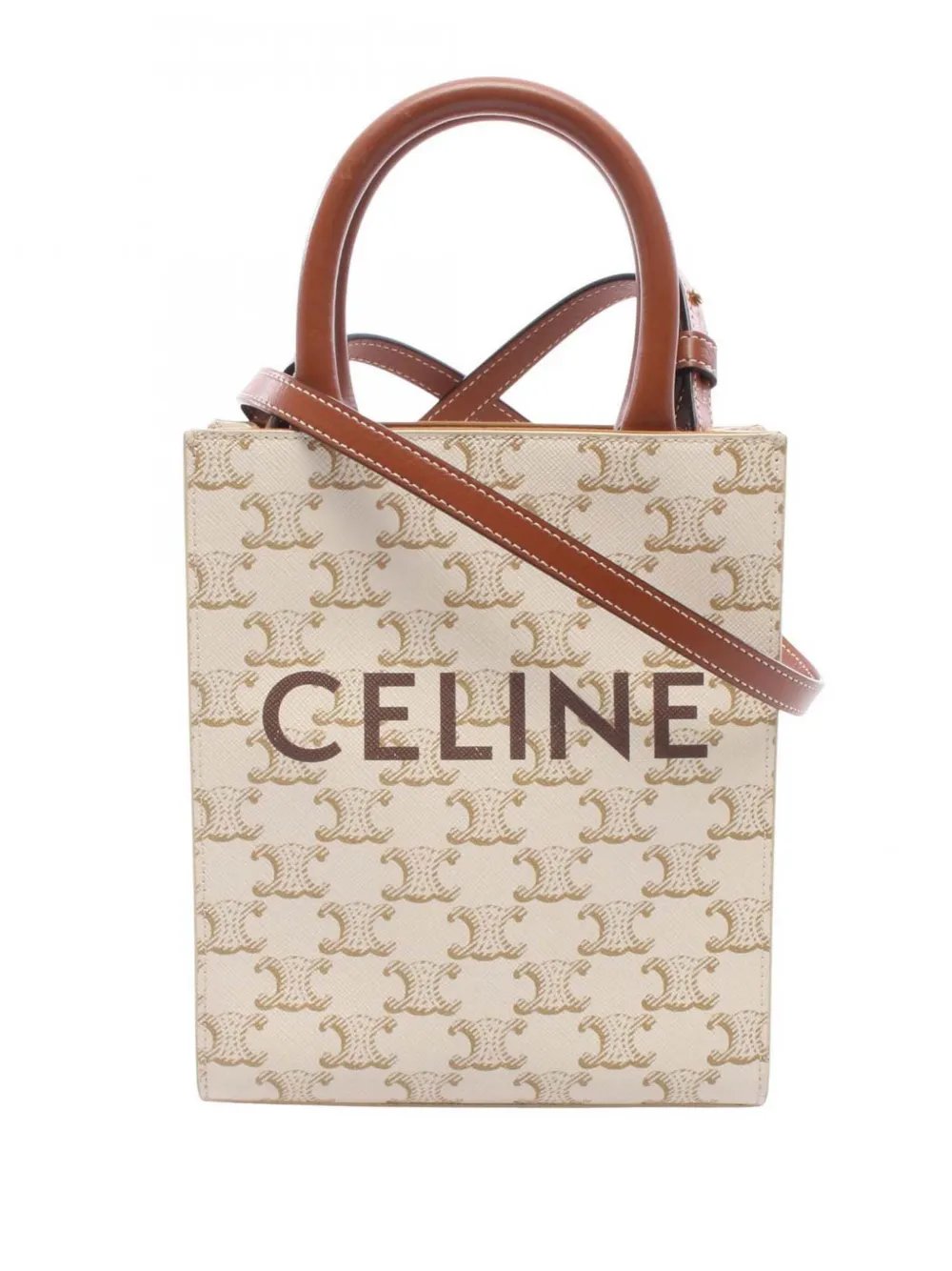 2000-2026 Mini Triomphe Coated Canvas Vertical Cabas satchel