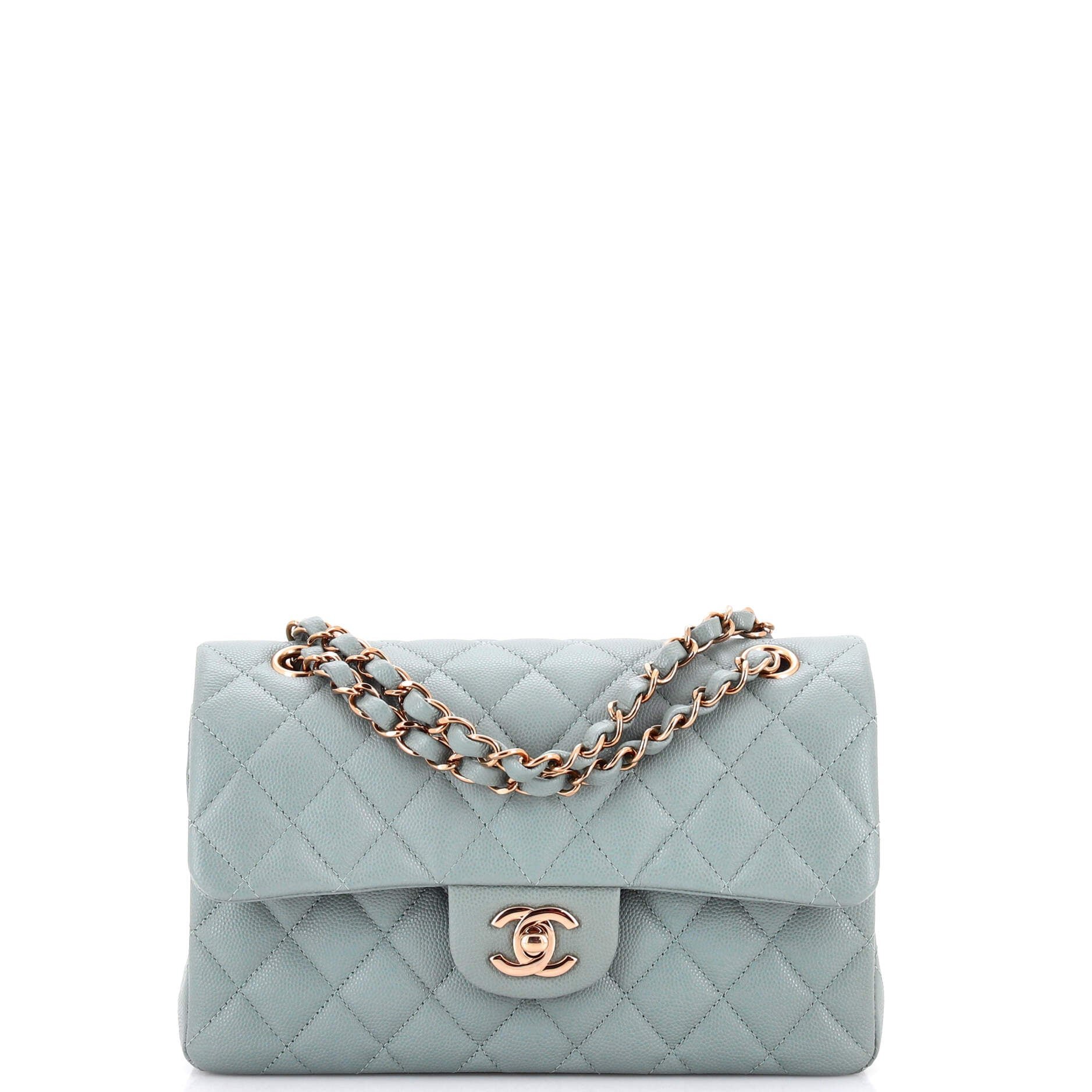 Classic Double Flap Bag Quilted Caviar Small