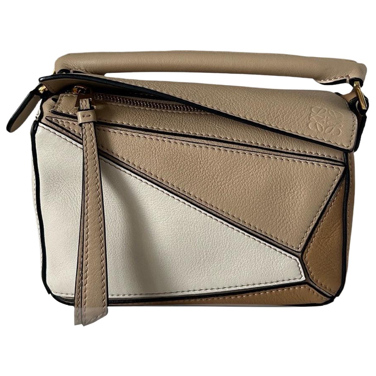 Puzzle leather handbag