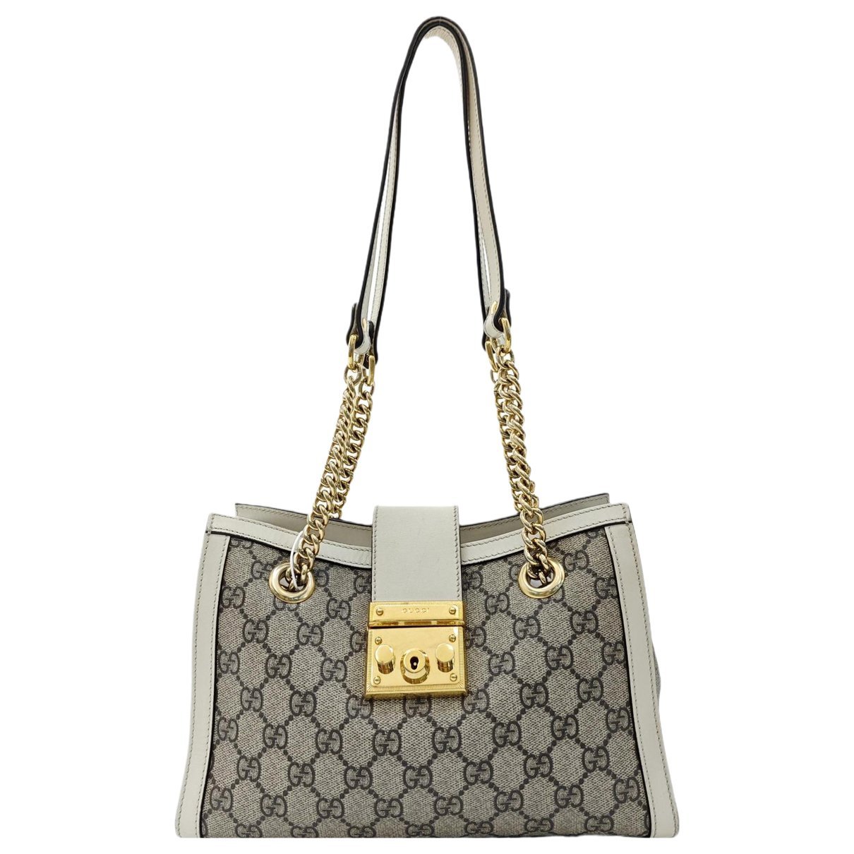 Padlock leather handbag