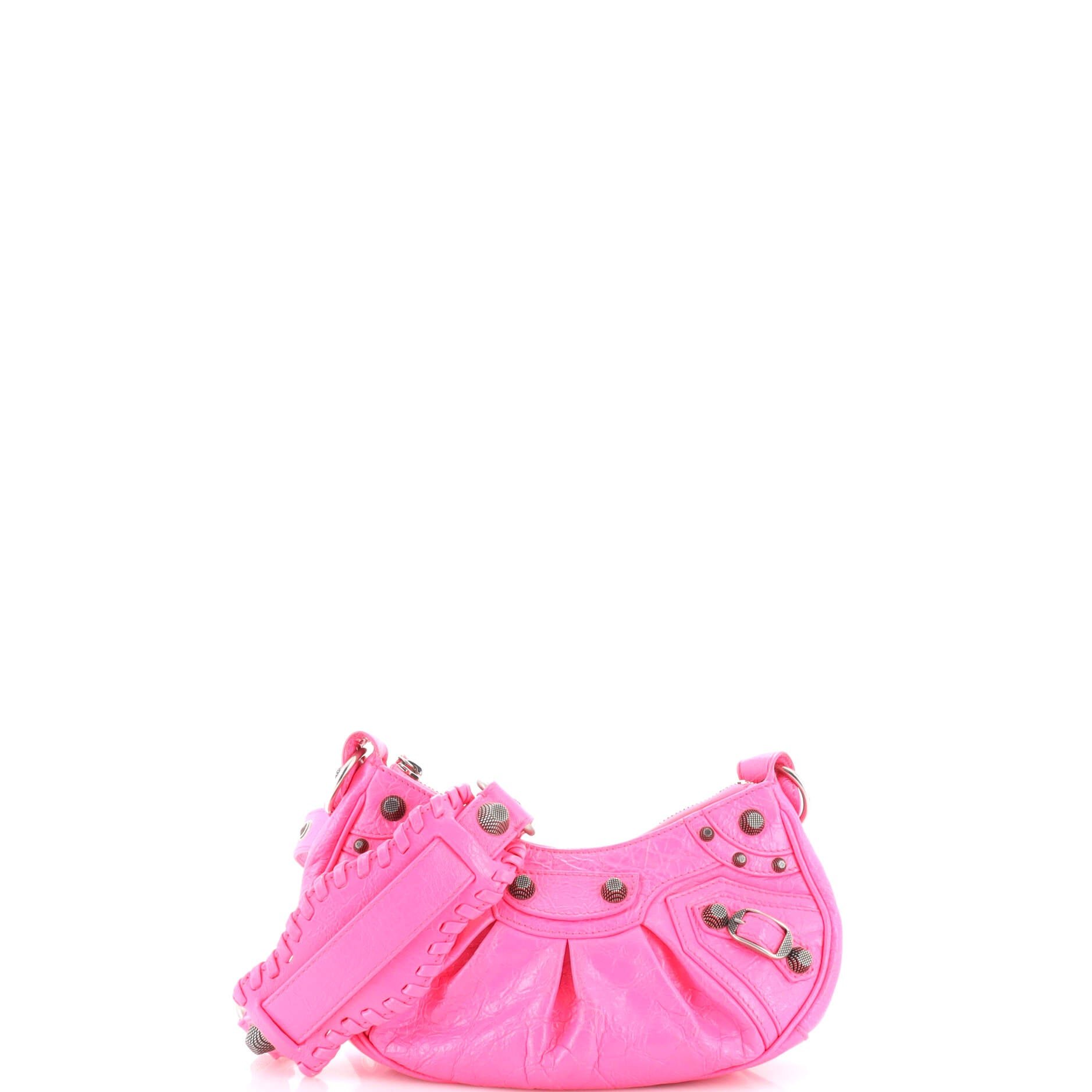 Le Cagole Giant Studs Shoulder Bag Leather XS