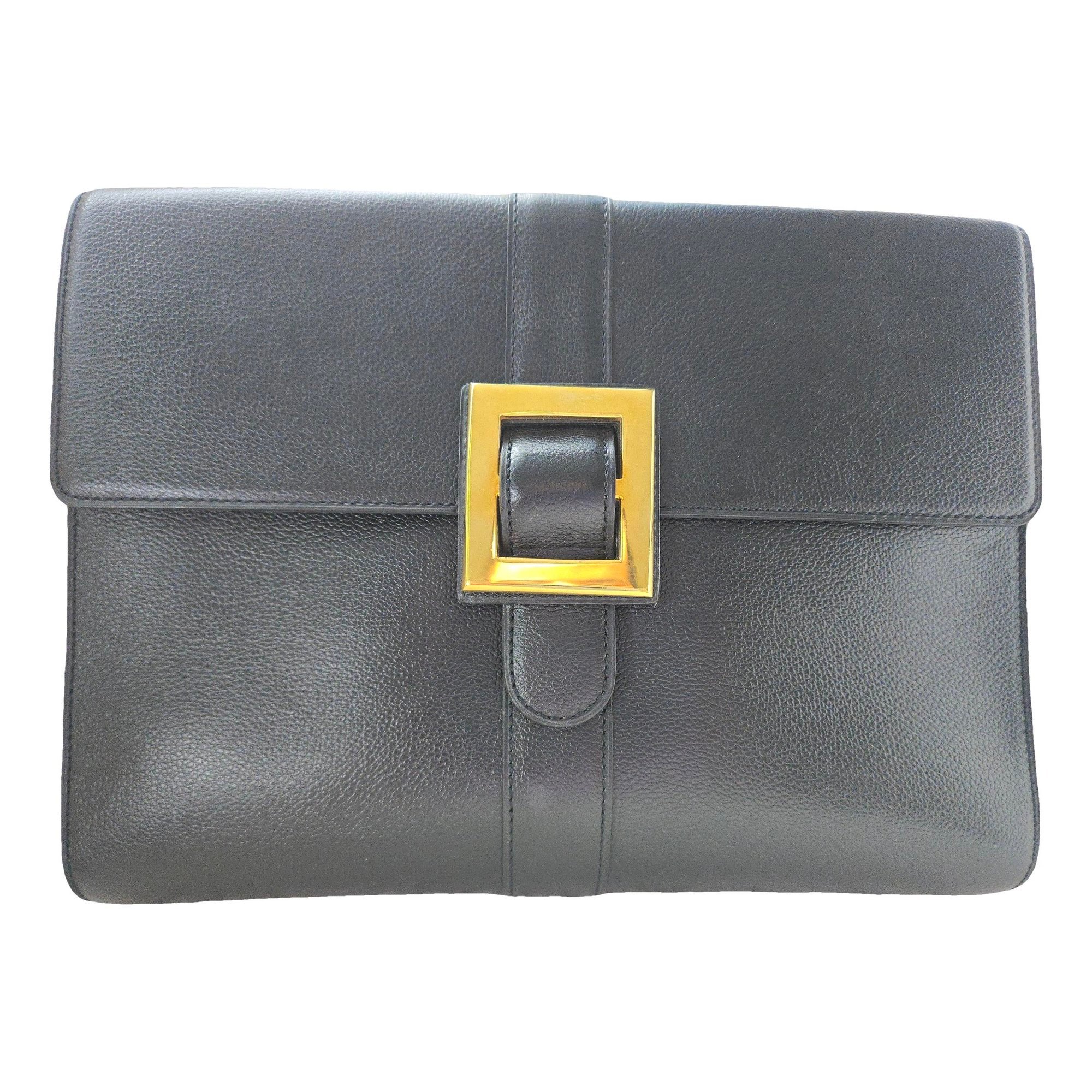 Leather clutch bag